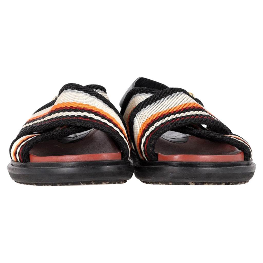 Marni Fussbett Sandals in Multicolor Leather and Canvas