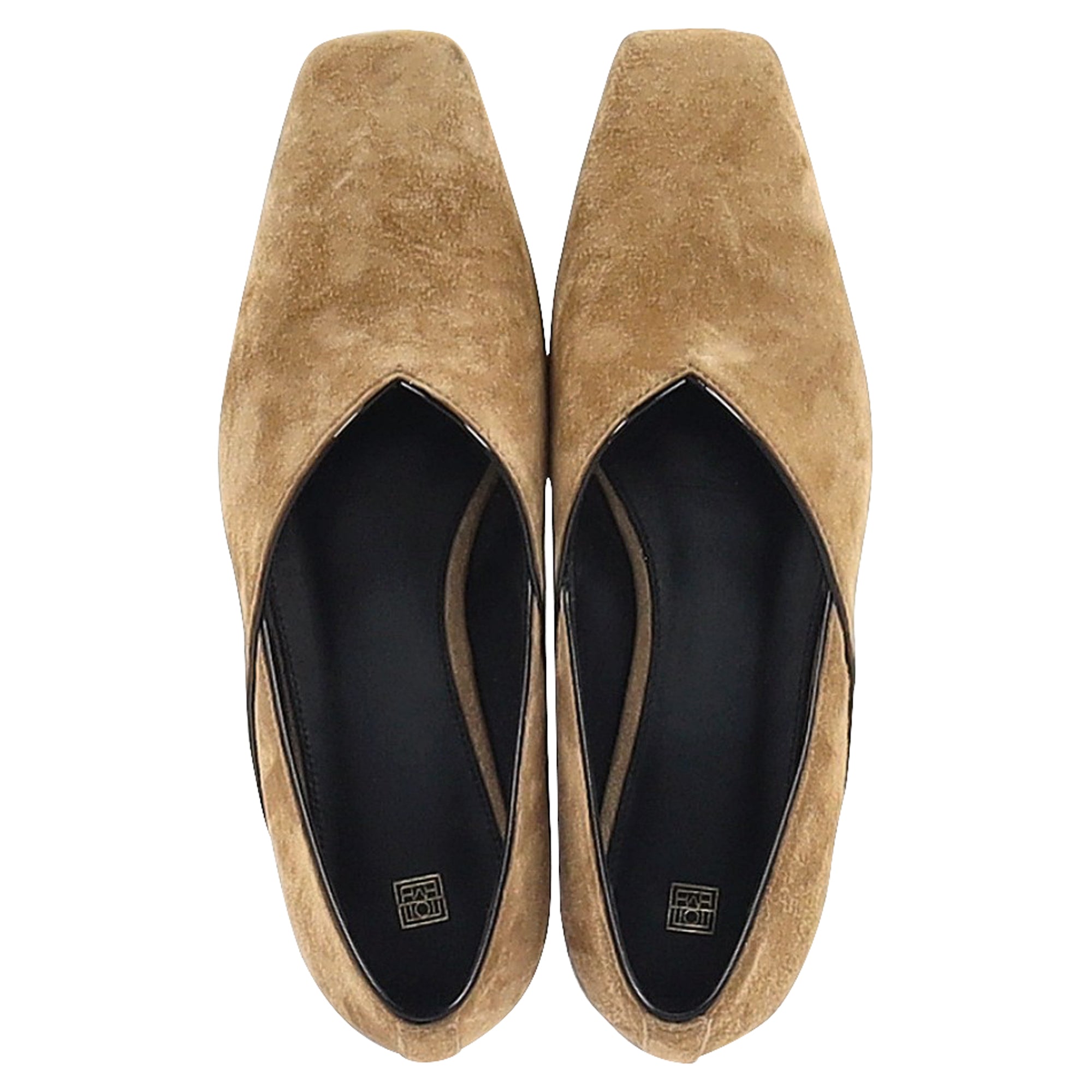 Women's Totême The Everyday Flat Ballet Flats in Beige Suede