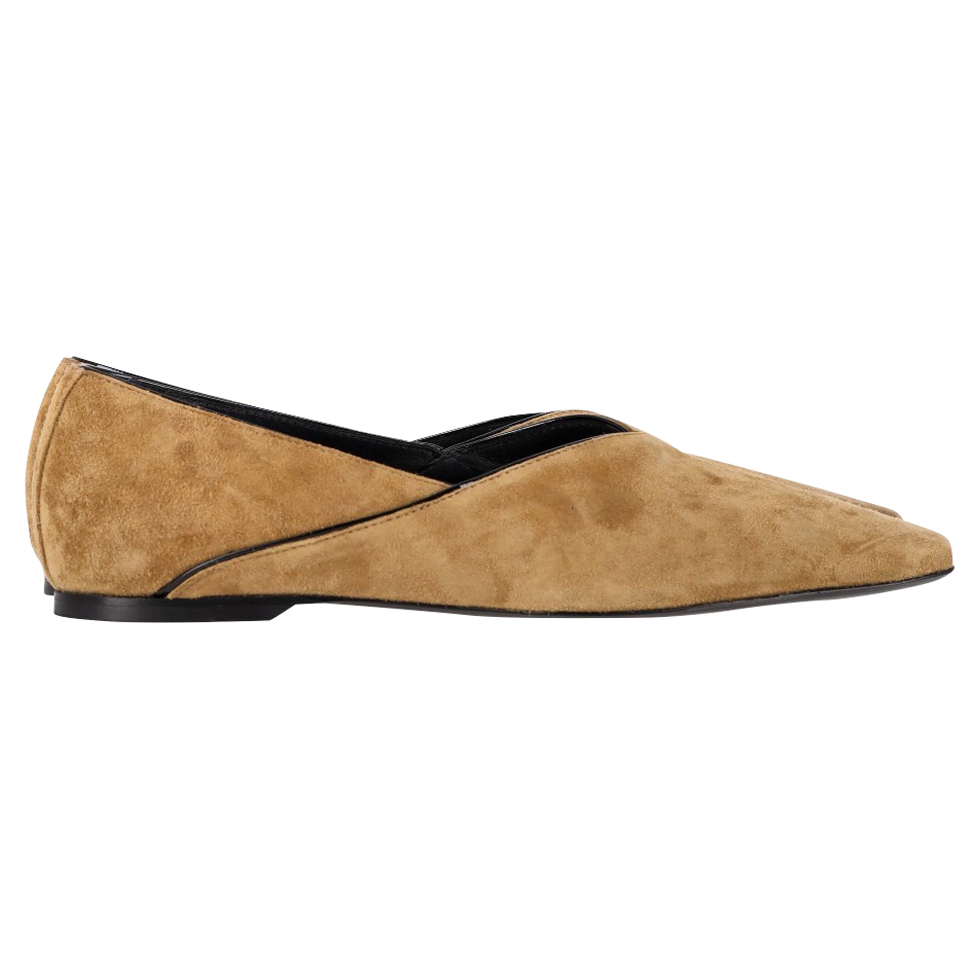 Women's Totême The Everyday Flat Ballet Flats in Beige Suede
