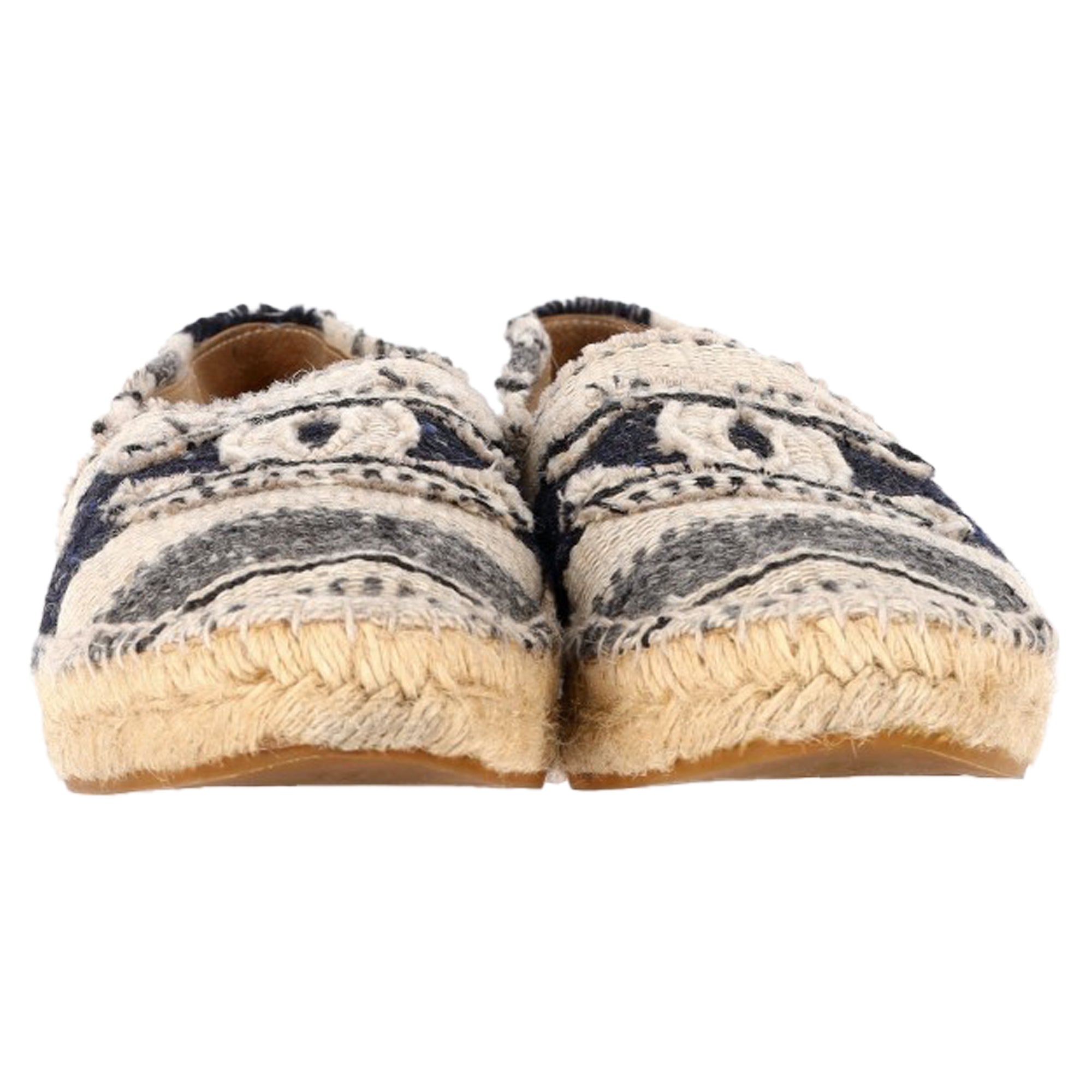Chanel Striped Cap Toe CC Espadrille Flats in Multicolor Canvas