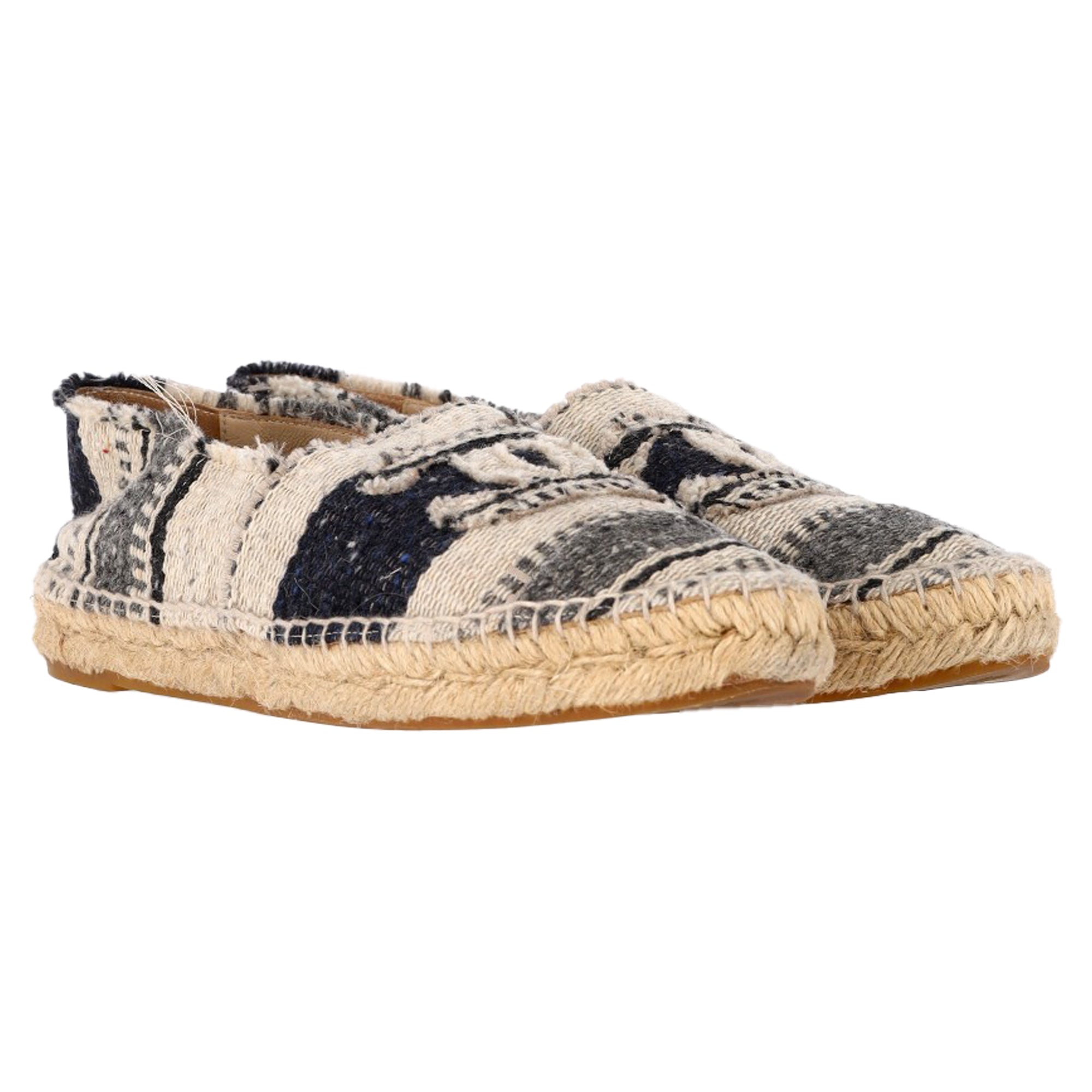 Chanel Striped Cap Toe CC Espadrille Flats in Multicolor Canvas