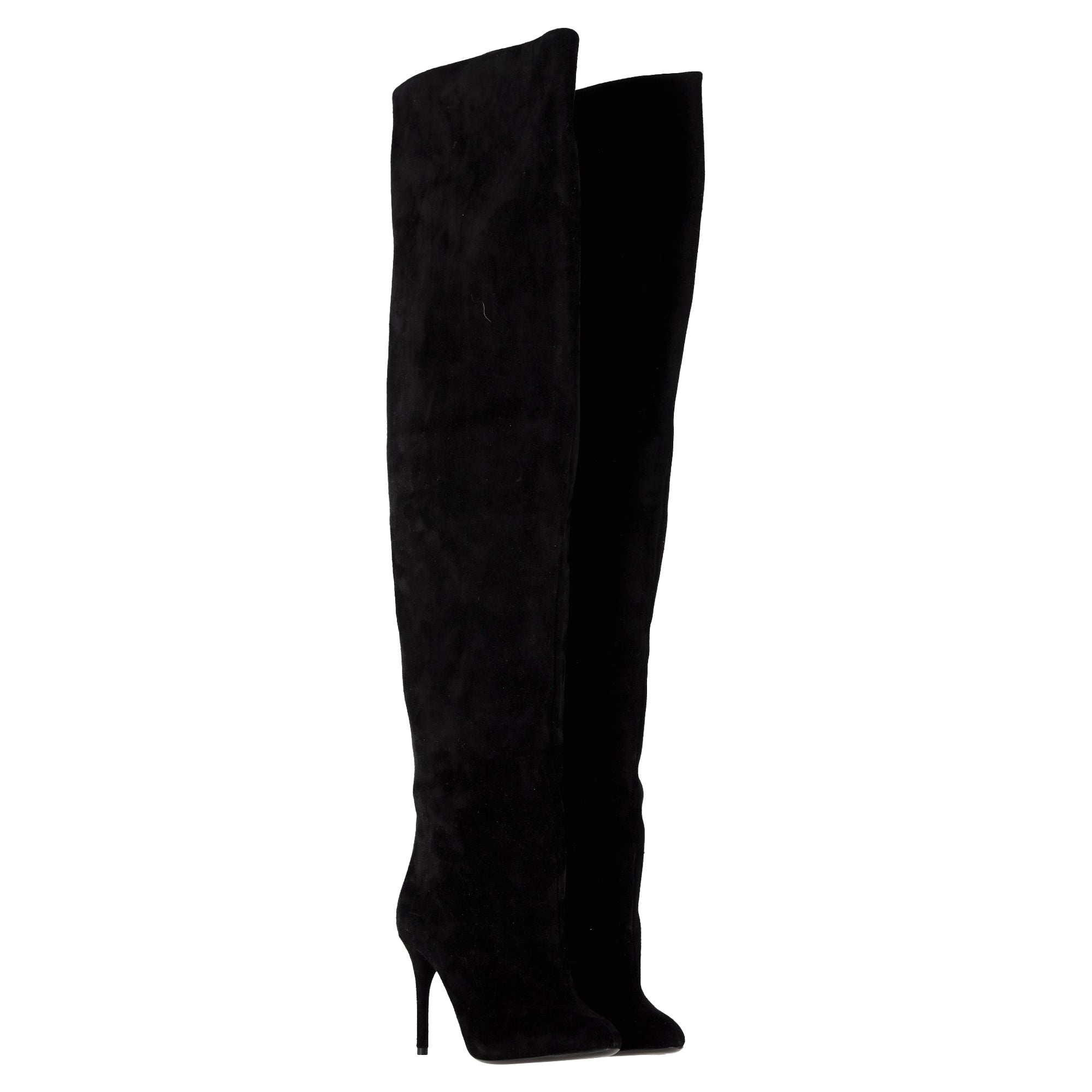 Women's Alaïa Over The Knee Boots in Black Suede