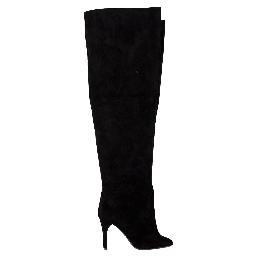 Women's Alaïa Over The Knee Boots in Black Suede