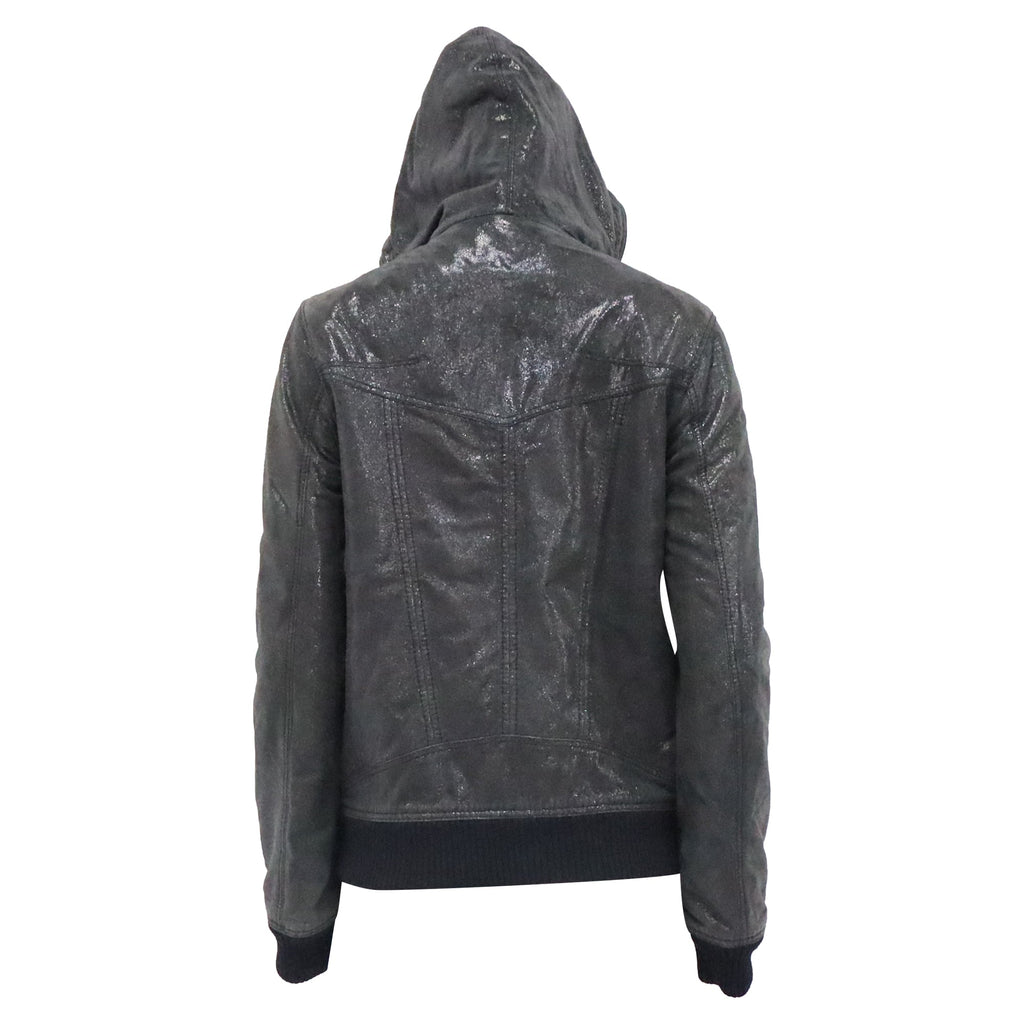 Dior Zipped Hooded Bomber Jacket in Black Leather