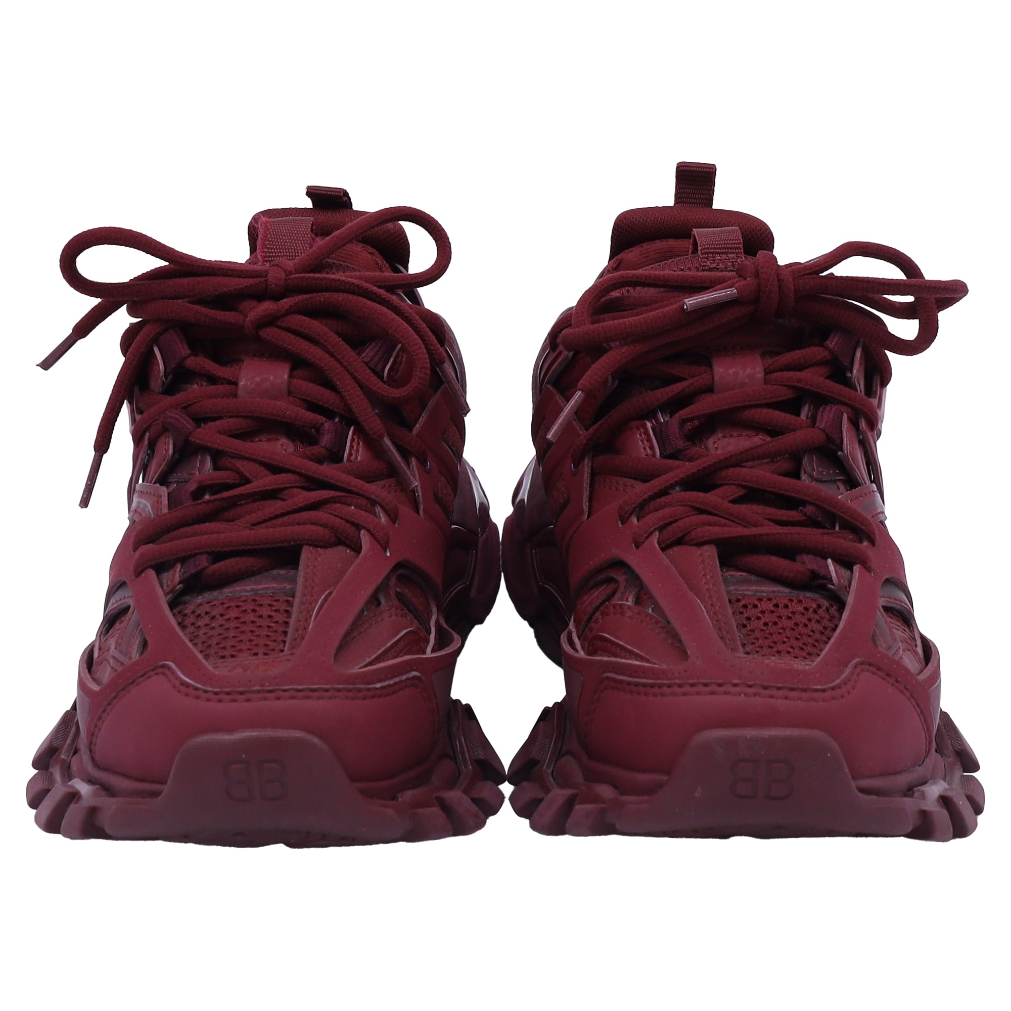 Women's Balenciaga Track Sneakers in Burgundy Polyurethane