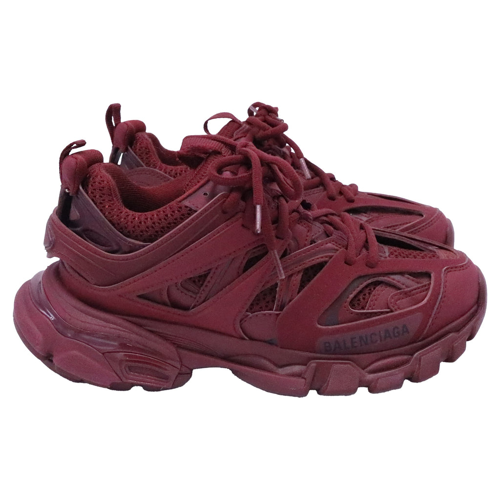 Women's Balenciaga Track Sneakers in Burgundy Polyurethane