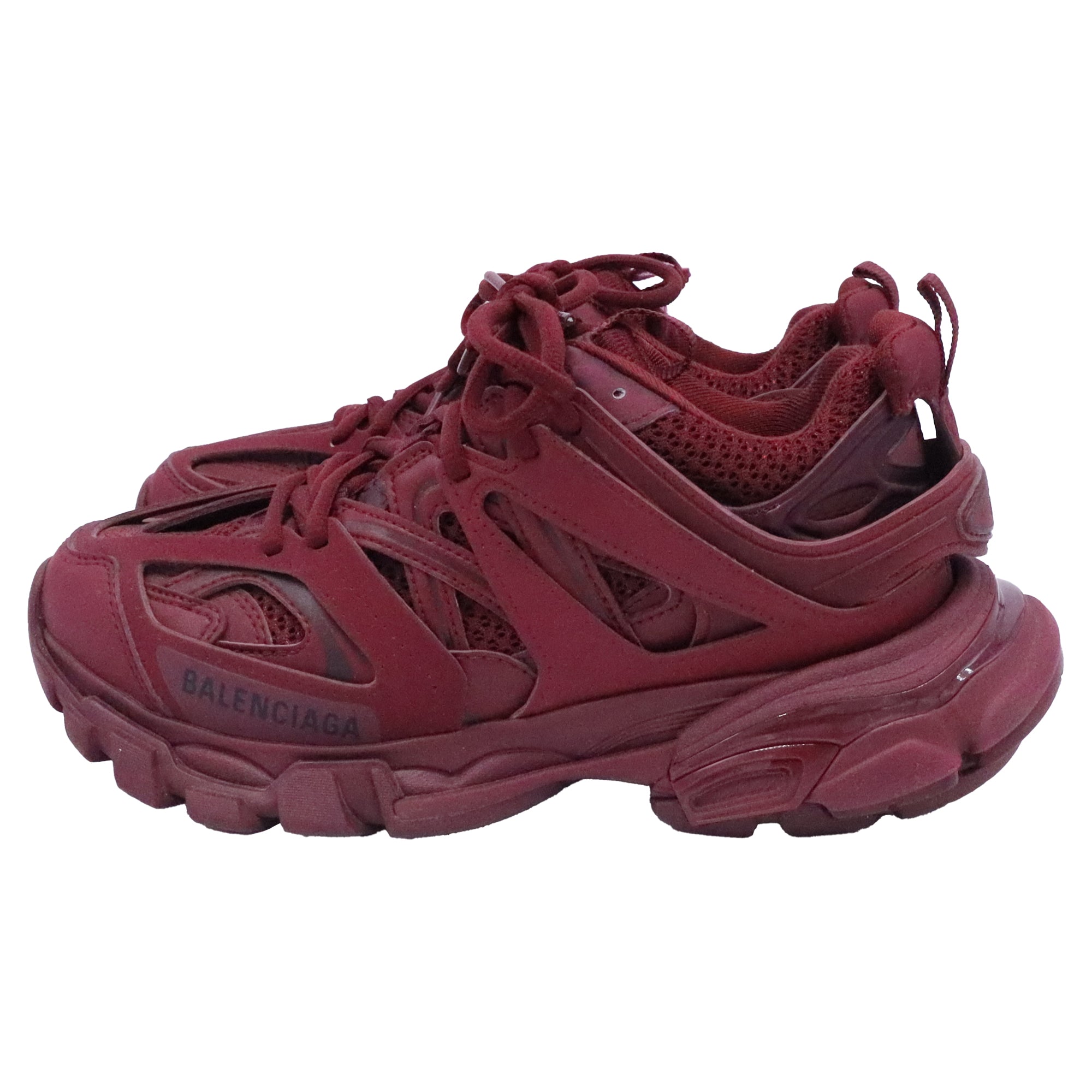 Women's Balenciaga Track Sneakers in Burgundy Polyurethane