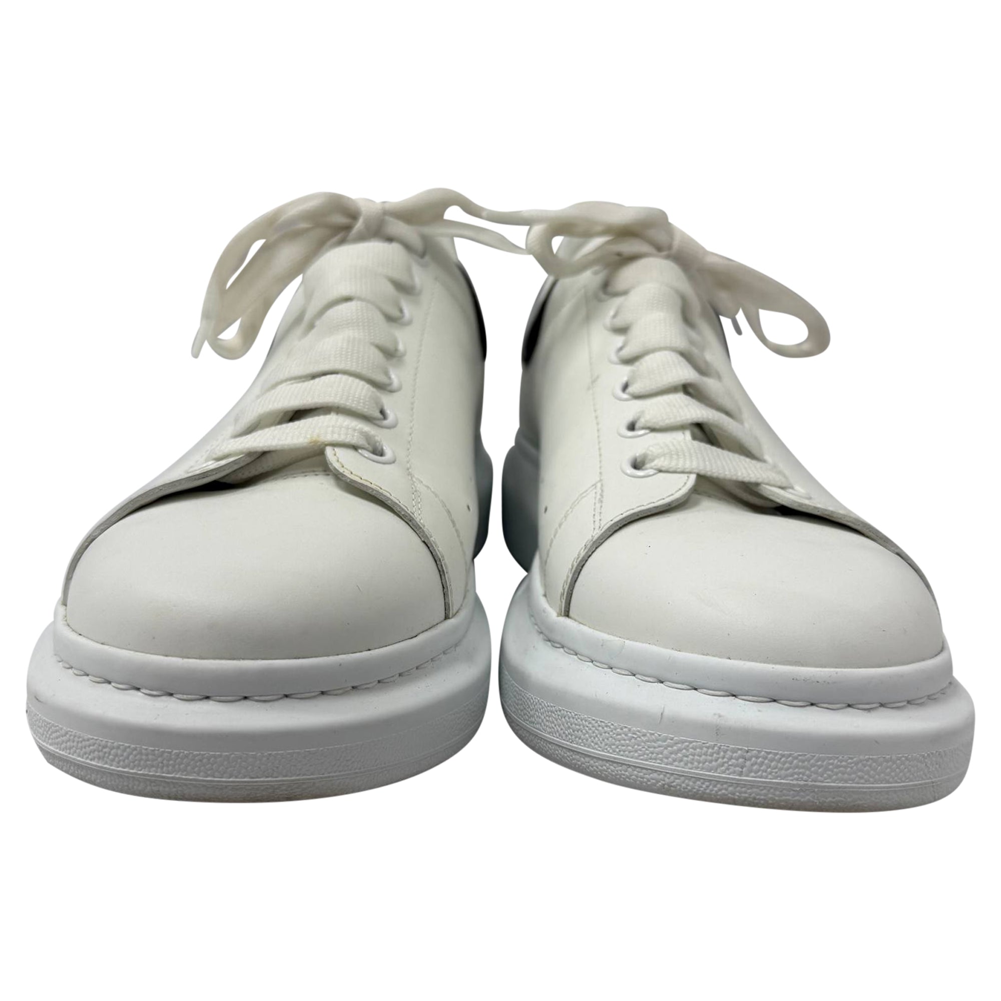 Alexander McQueen Oversized Sneakers in White Calf Leather