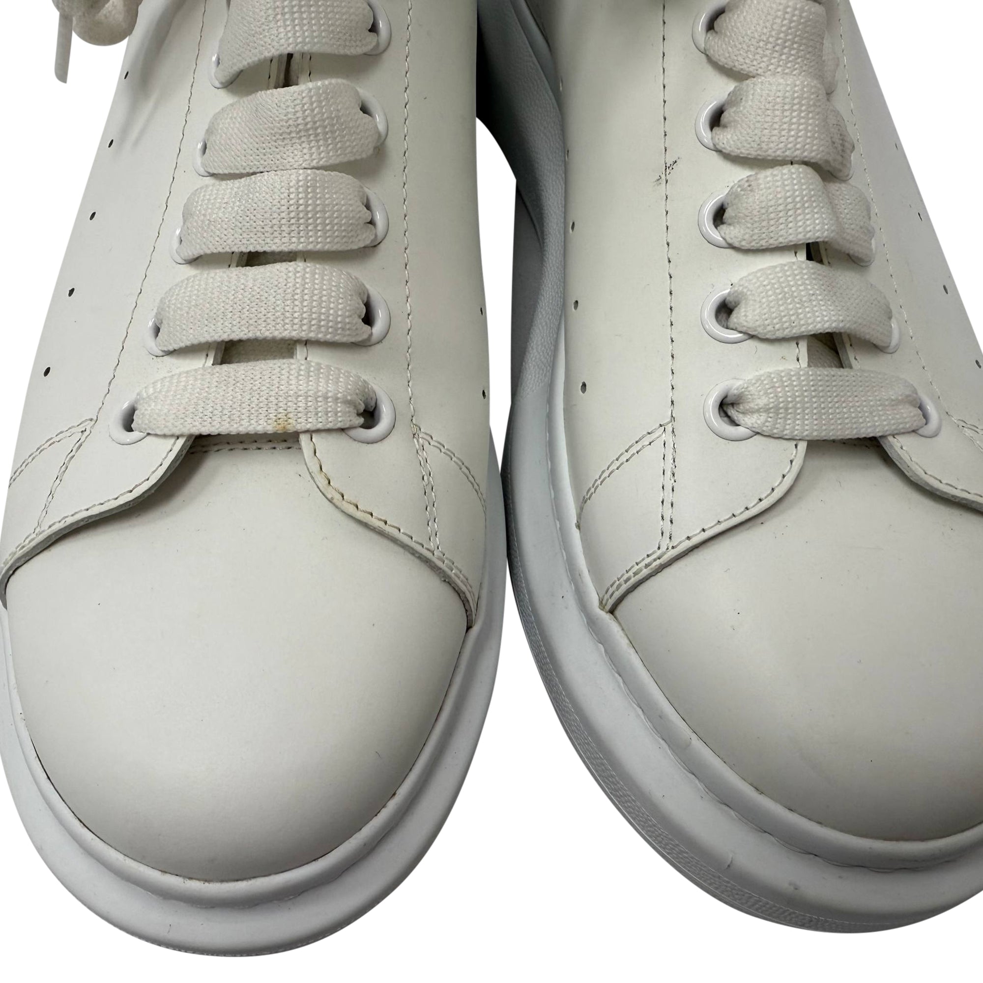 Alexander McQueen Oversized Sneakers in White Calf Leather