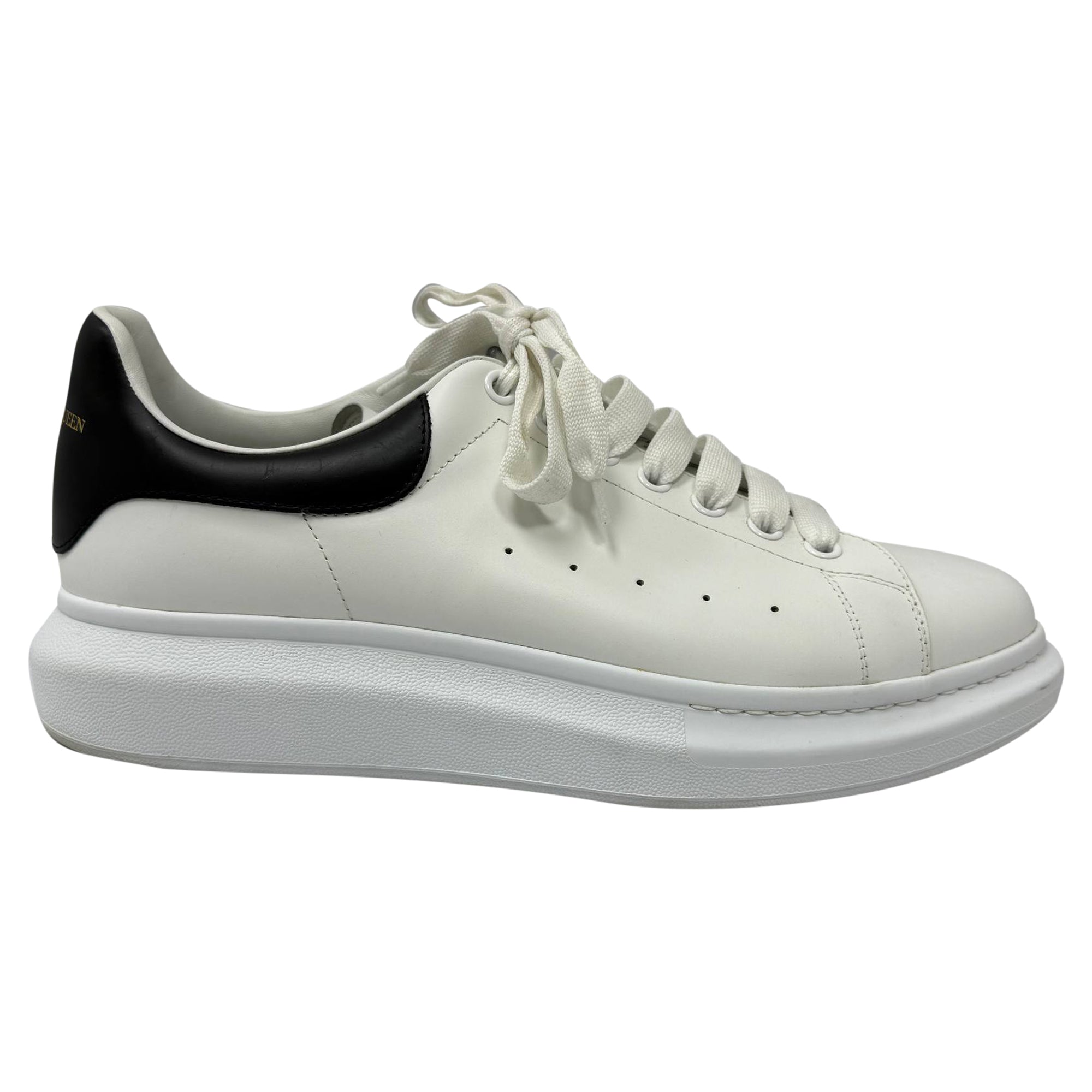 Alexander McQueen Oversized Sneakers in White Calf Leather