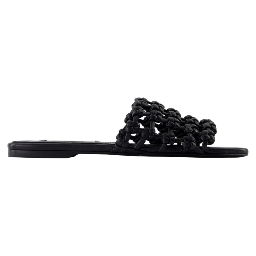 Women's Braided Bandeau Sandals - TOTEME - Leather - Black