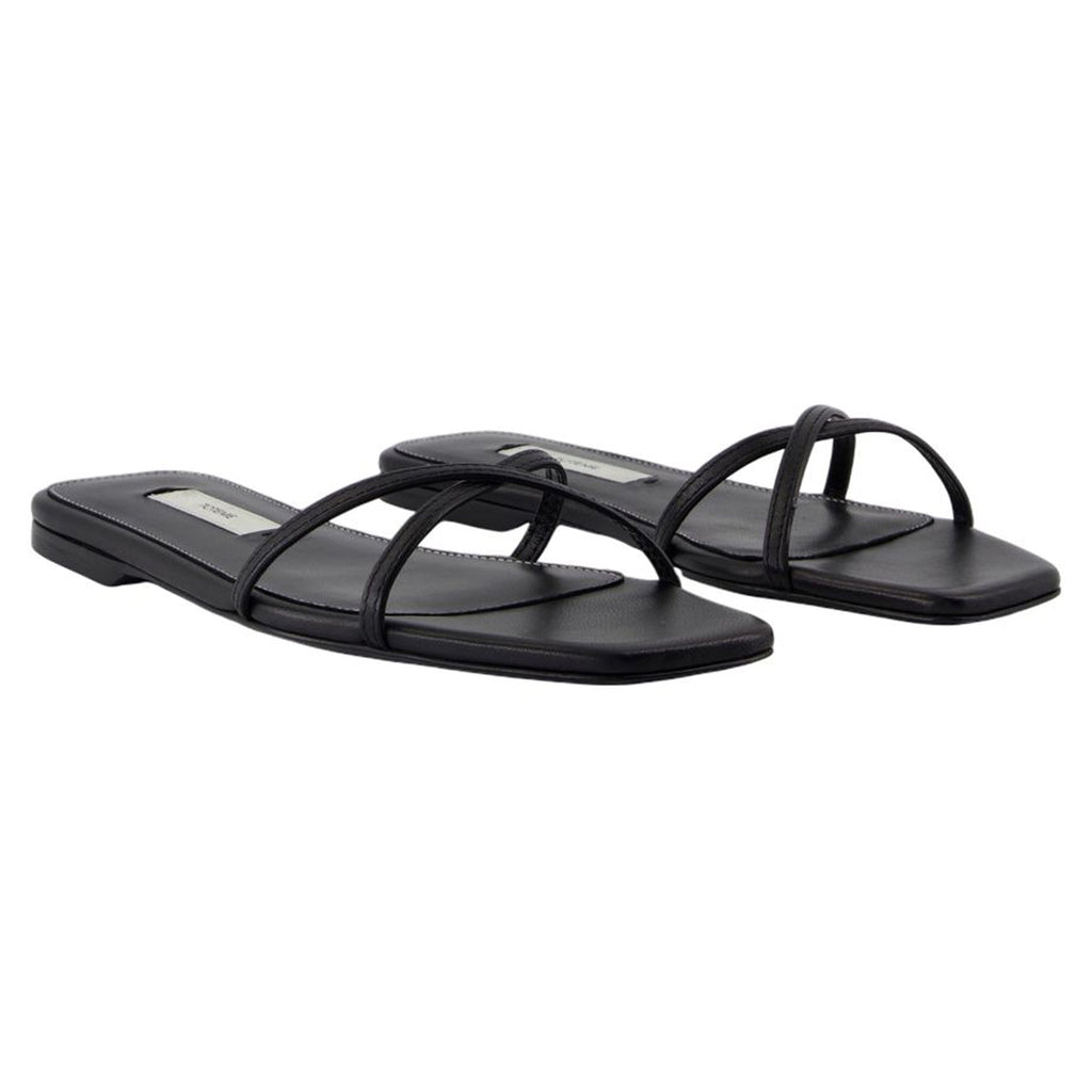 Women's Crossover Sandals - TOTEME - Leather - Black
