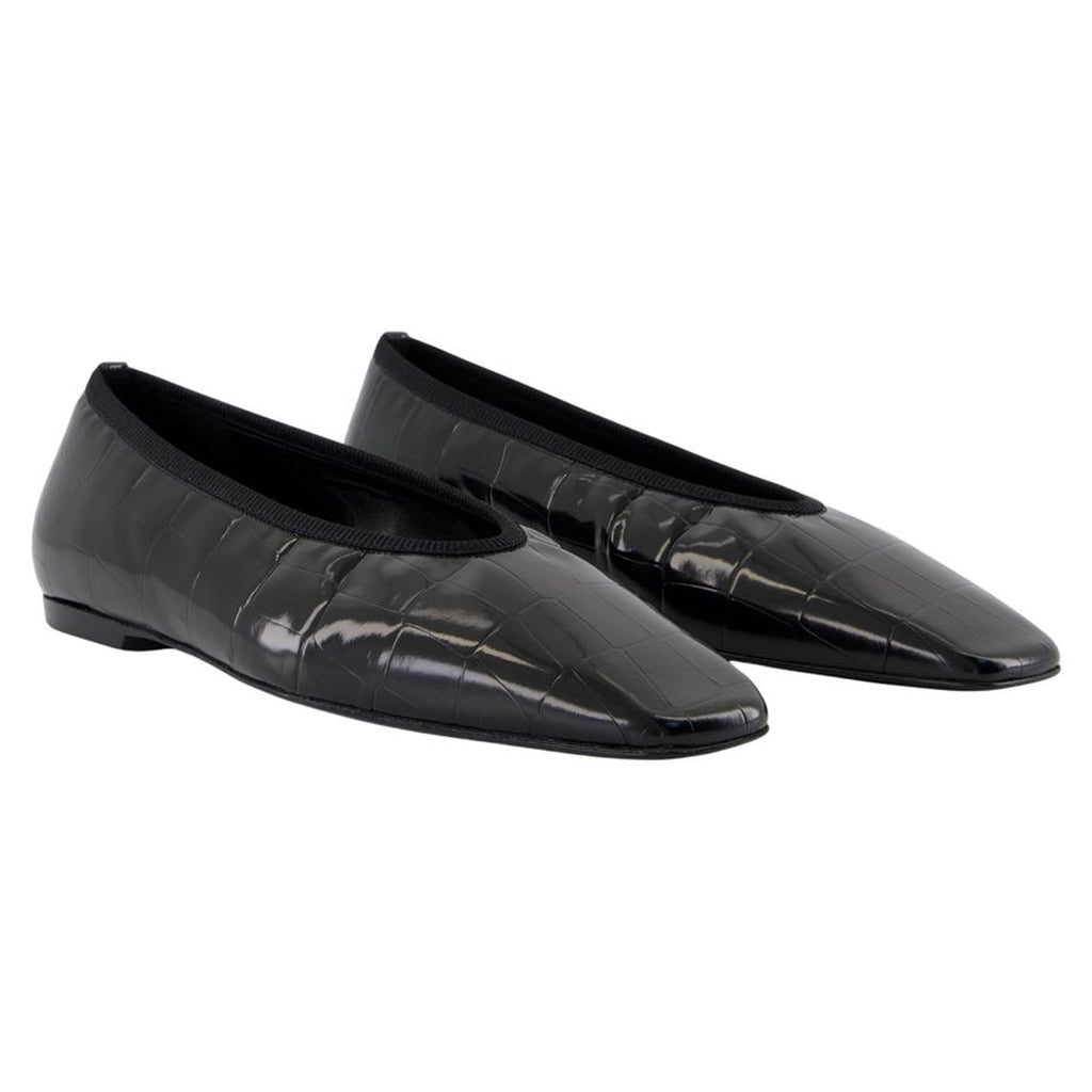 Women's Minimalist Ballerinas - TOTEME - Leather - Black