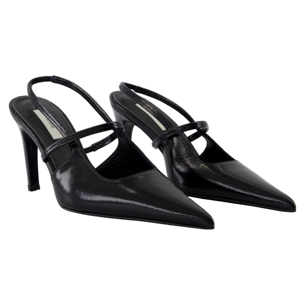 Women's Naplack Stiletto Slingbacks - TOTEME - Leather - Black