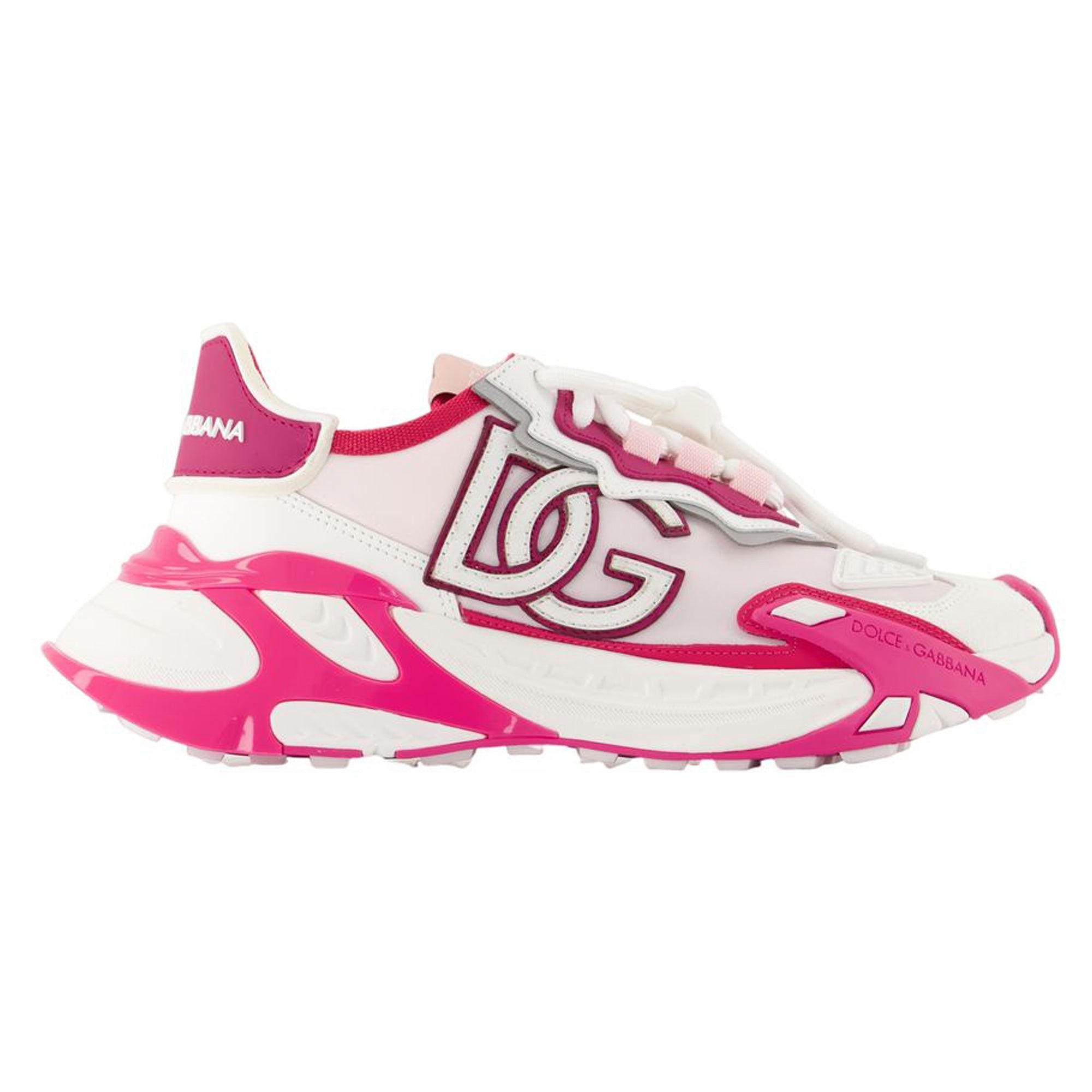 Women's Sneakers Fast - Dolce&Gabbana - Leather - White/Pink