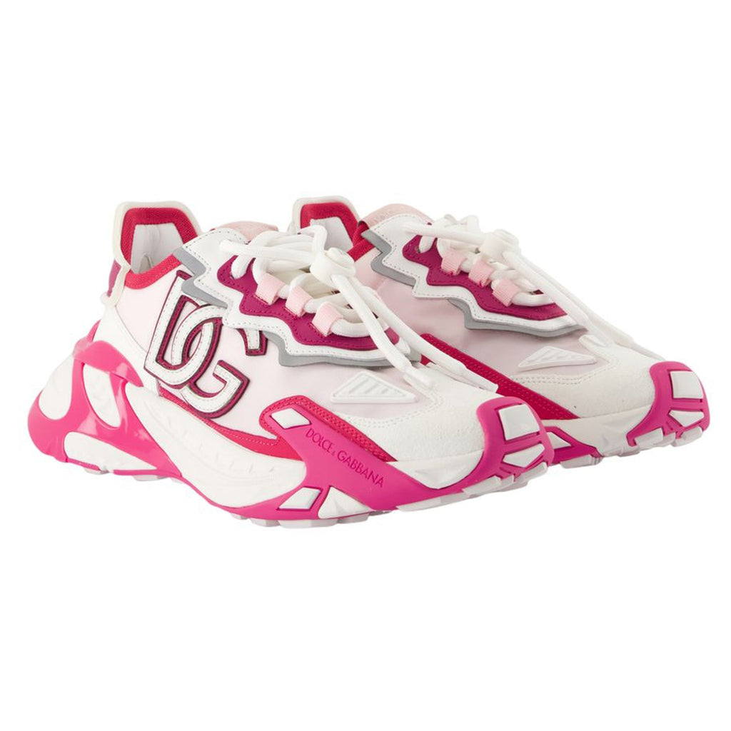 Women's Sneakers Fast - Dolce&Gabbana - Leather - White/Pink