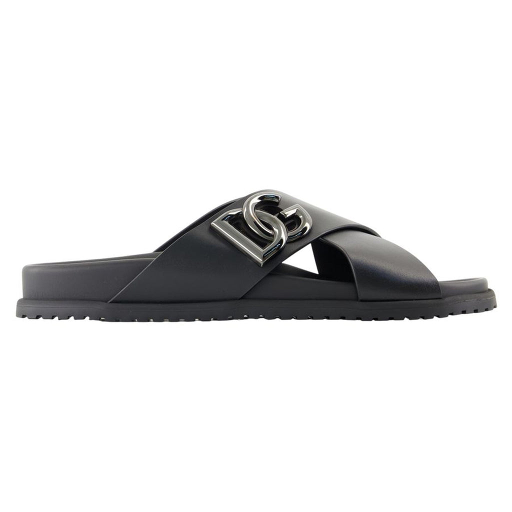 Women's Casual sandals - Dolce&Gabbana - Leather - Black