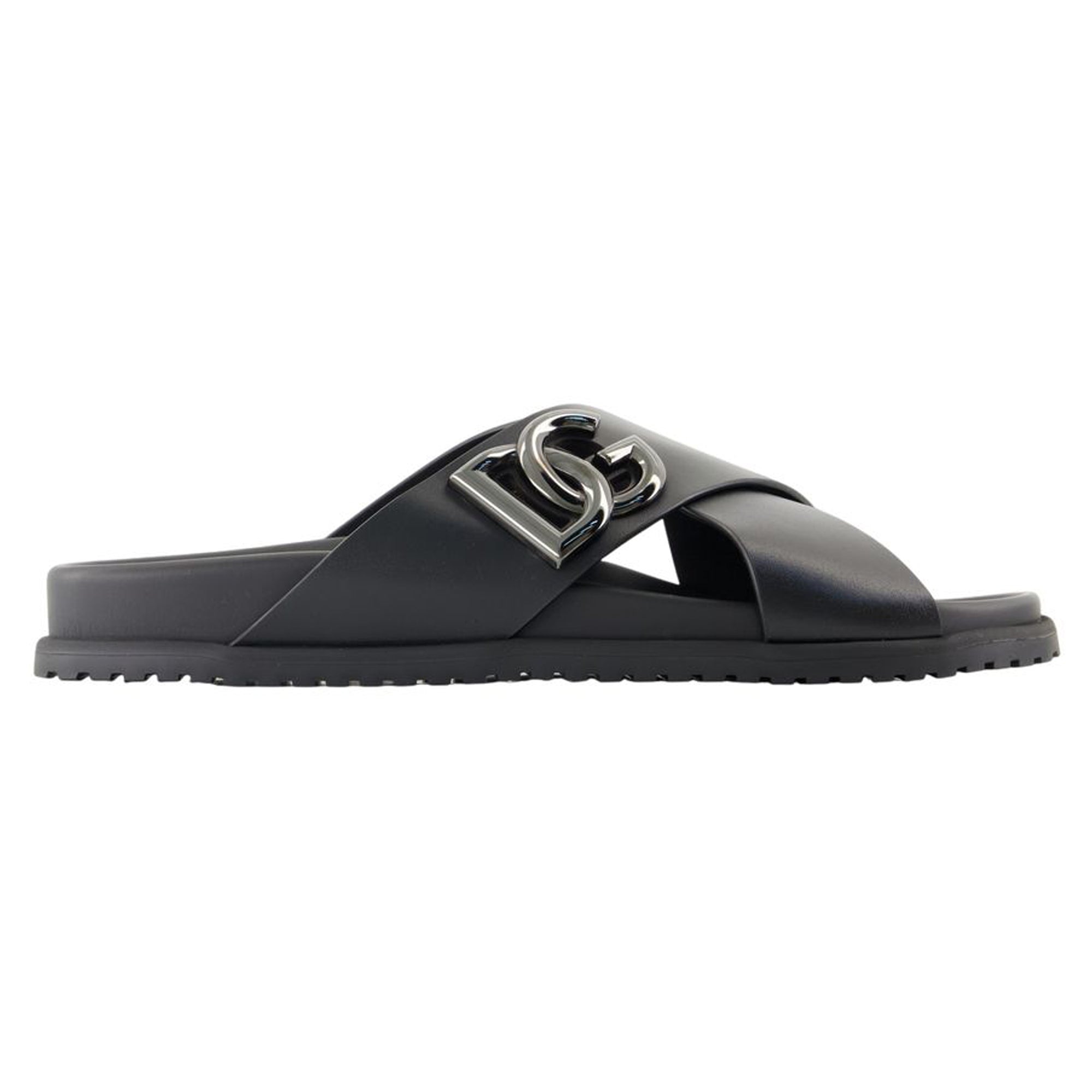 Women's Casual sandals - Dolce&Gabbana - Leather - Black