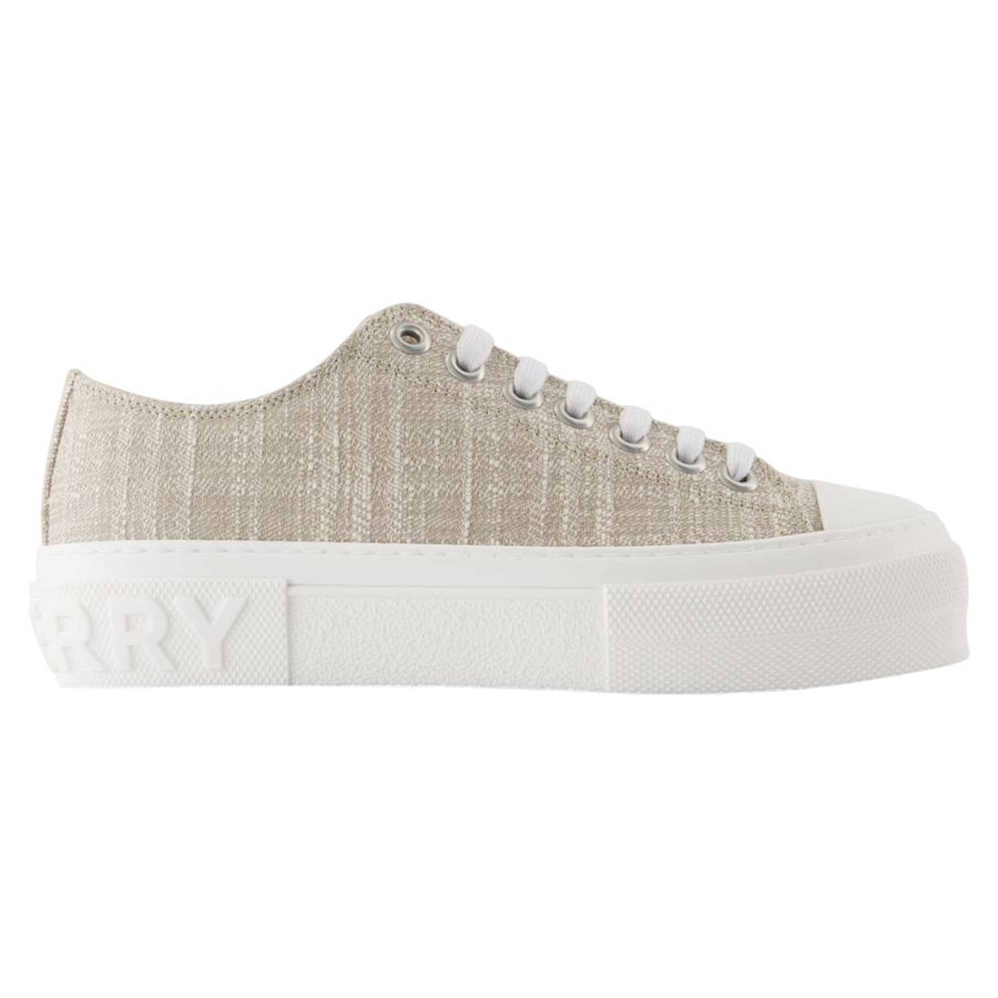 Women's Jack L Low Sneakers - Burberry - Cotton - White
