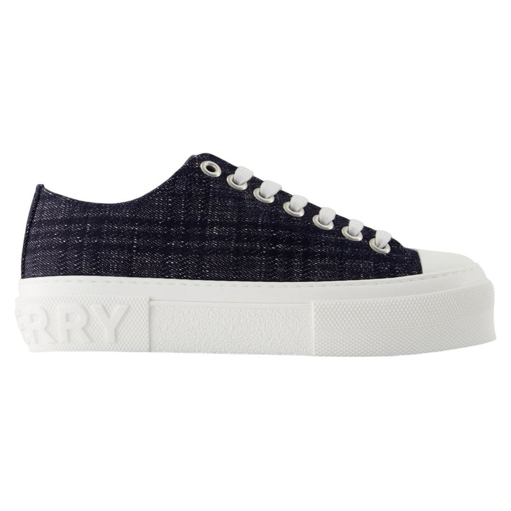 Women's Jack L Low Sneakers - Burberry - Cotton - Blue