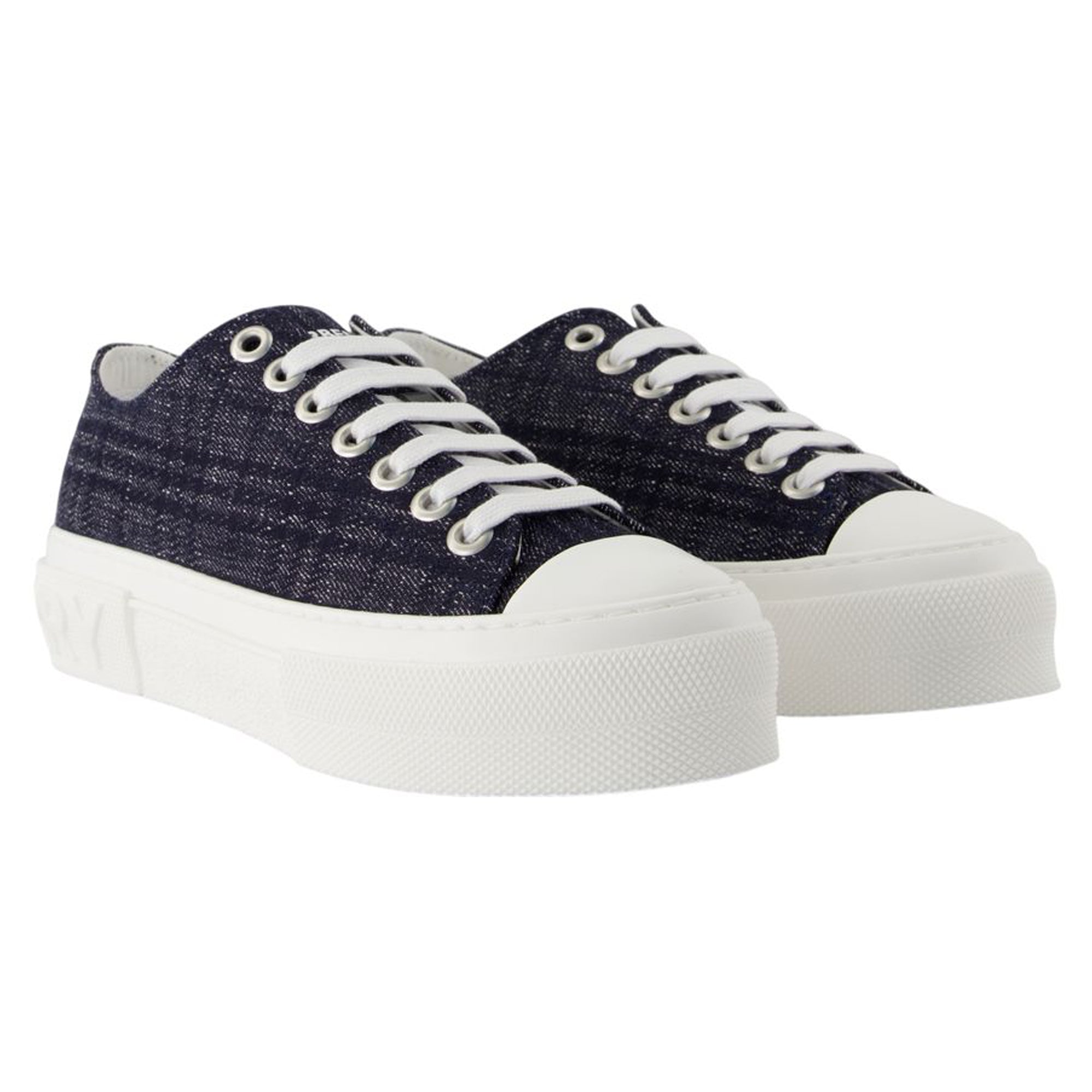Women's Jack L Low Sneakers - Burberry - Cotton - Blue