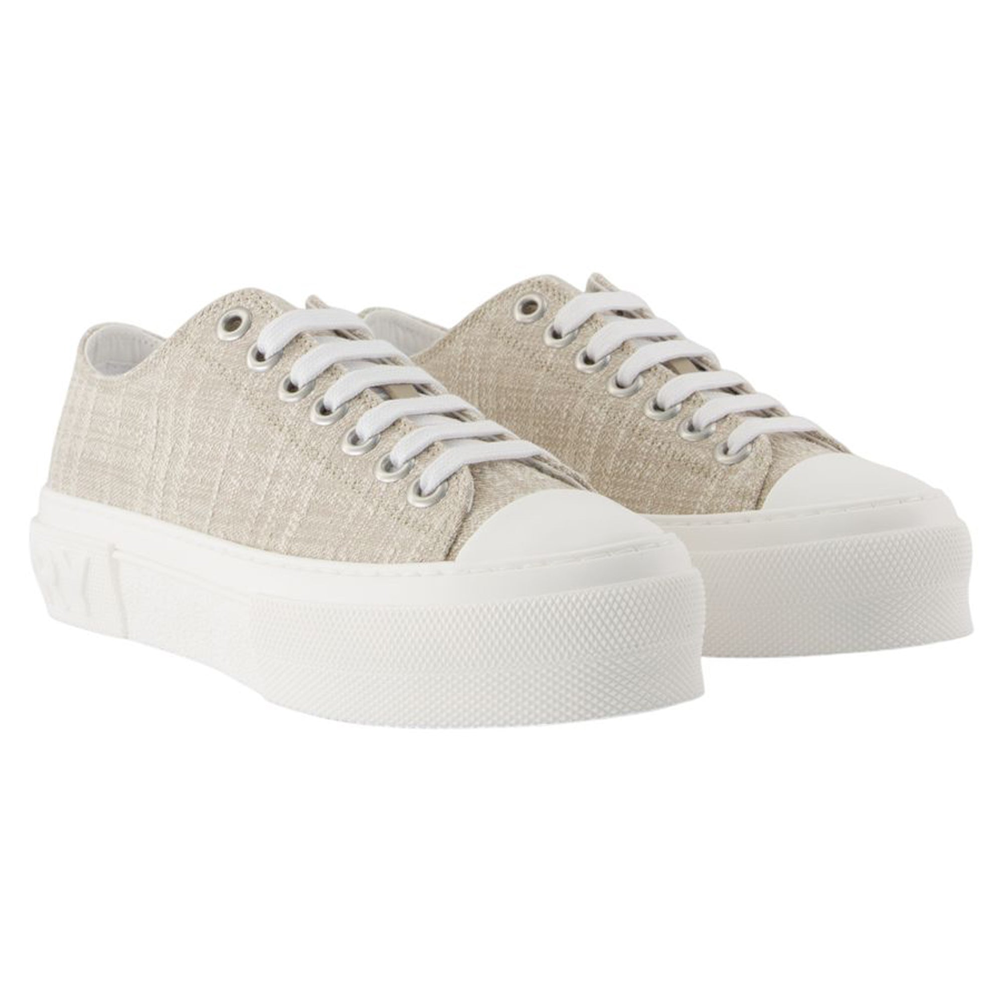 Women's Jack L Low Sneakers - Burberry - Cotton - White