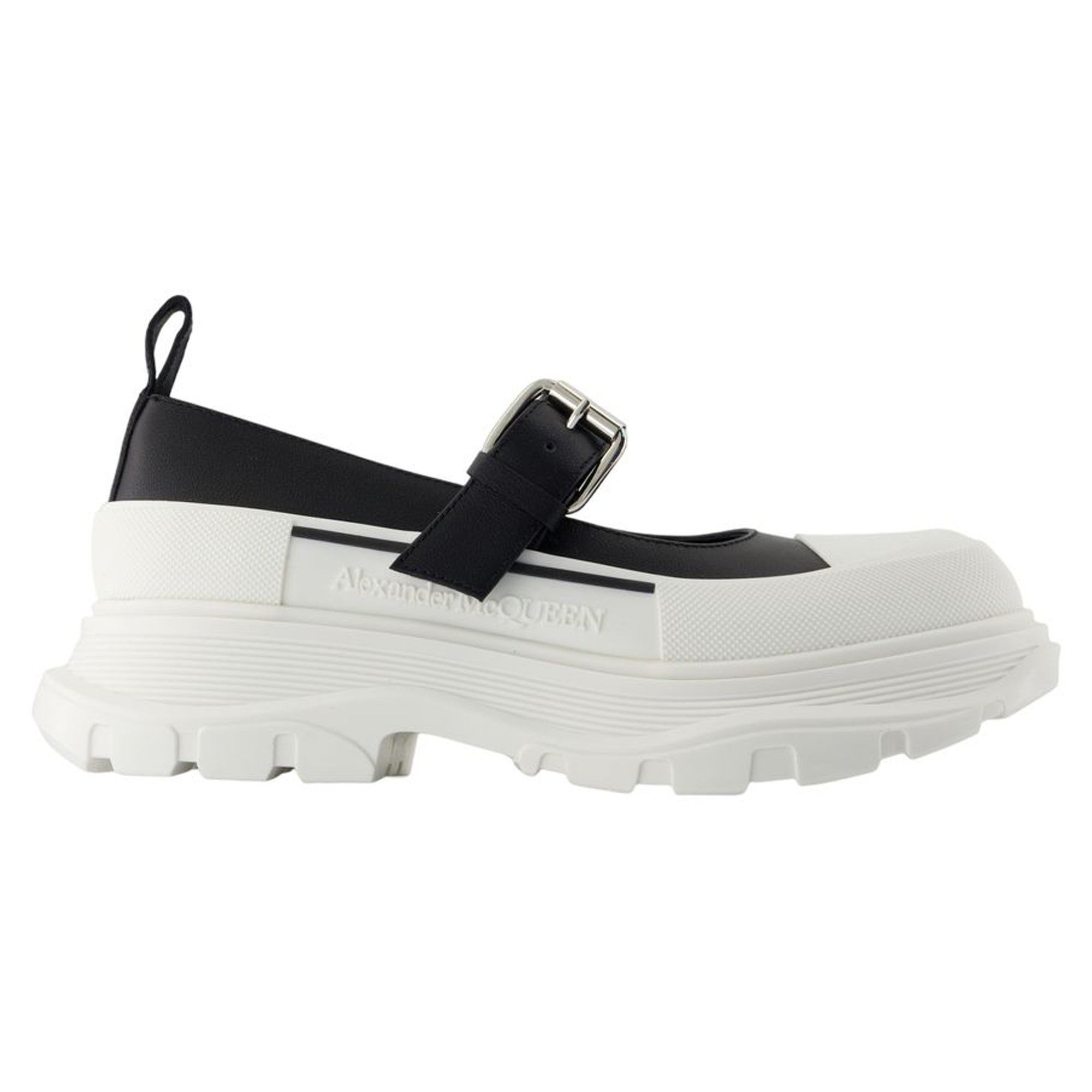 Women's Tread Slick Mary Jane - Alexander McQueen - Leather - Black