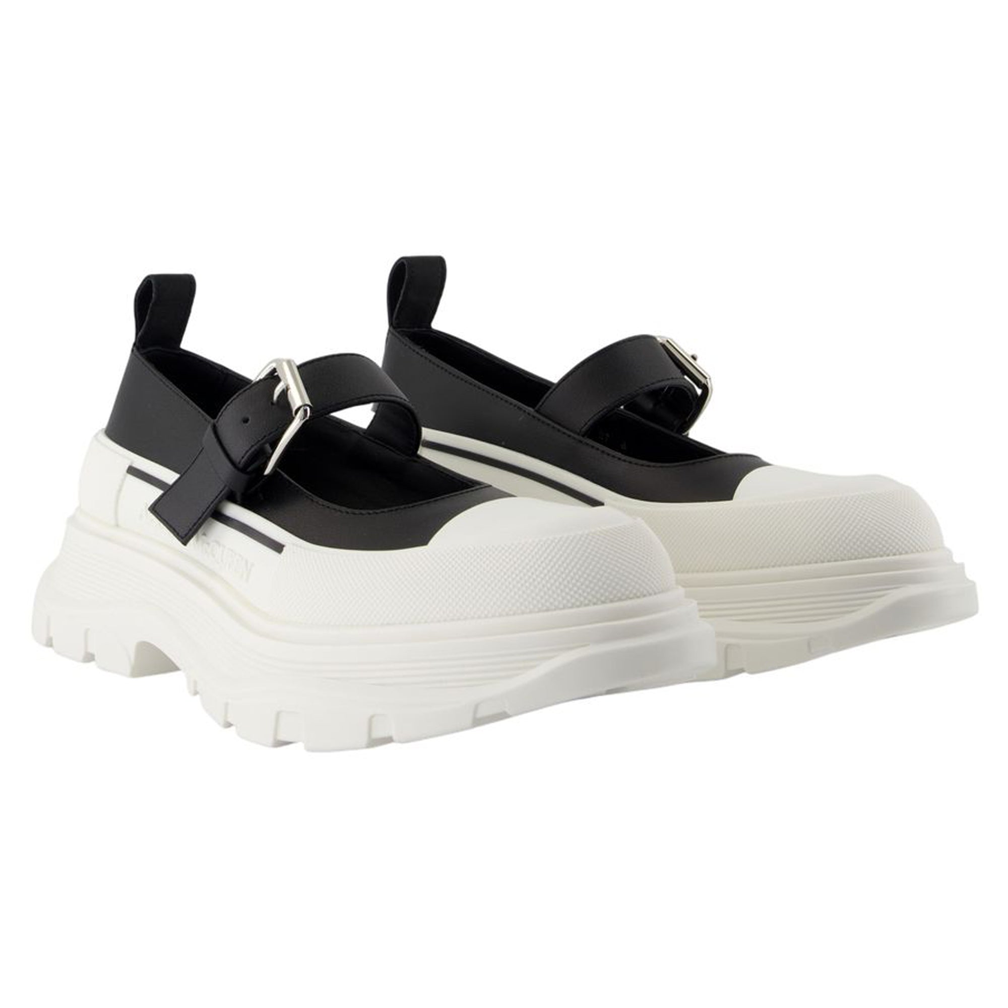 Women's Tread Slick Mary Jane - Alexander McQueen - Leather - Black