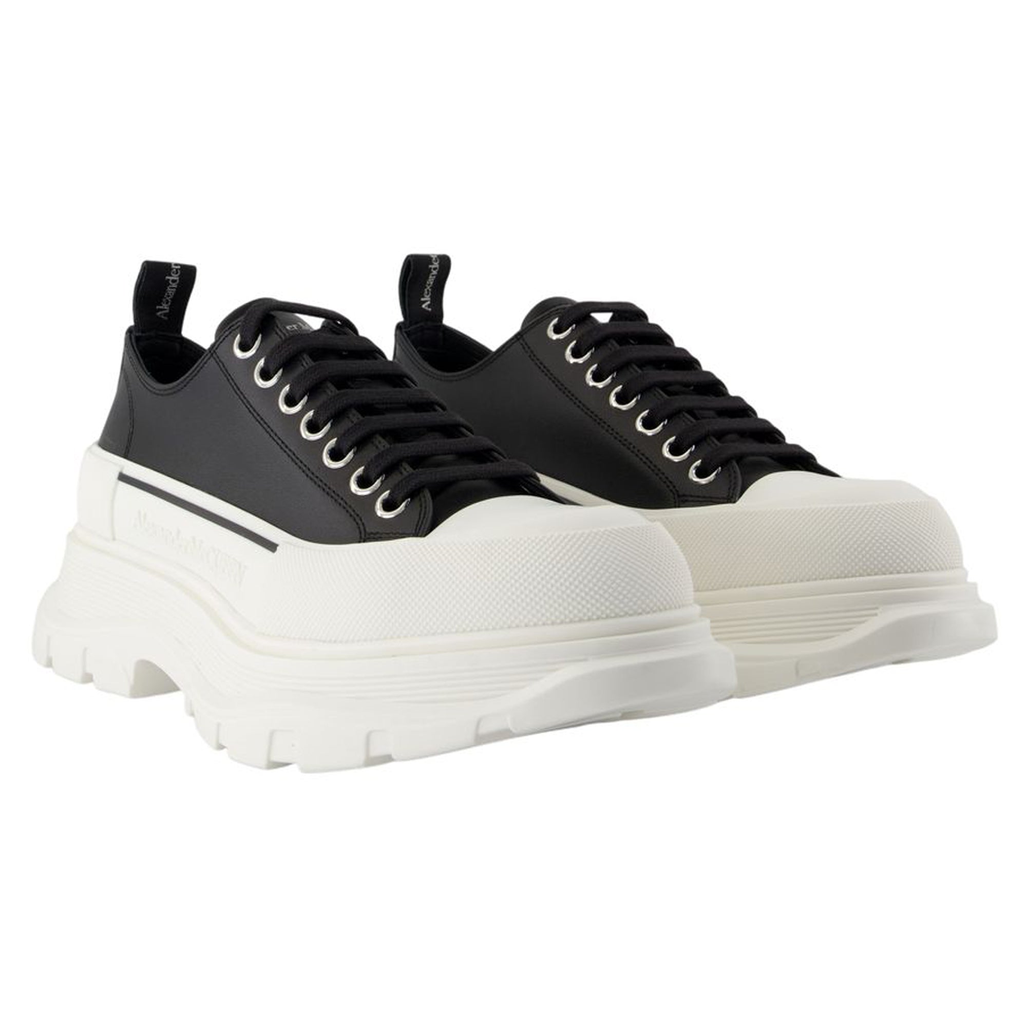 Women's Tread Slick Sneakers - Alexander McQueen - Leather - Black