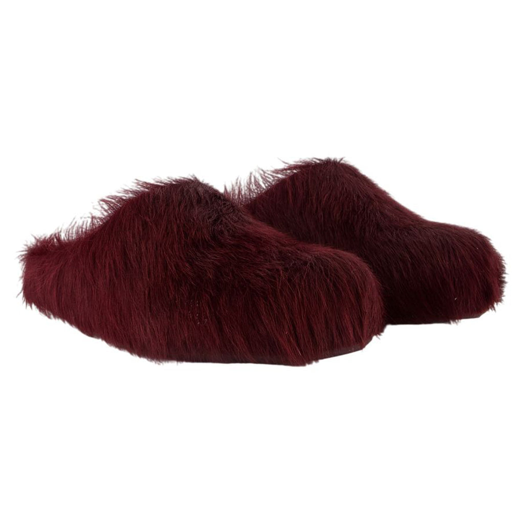 Women's Fussbett Mules - Marni - Leather - Burgundy