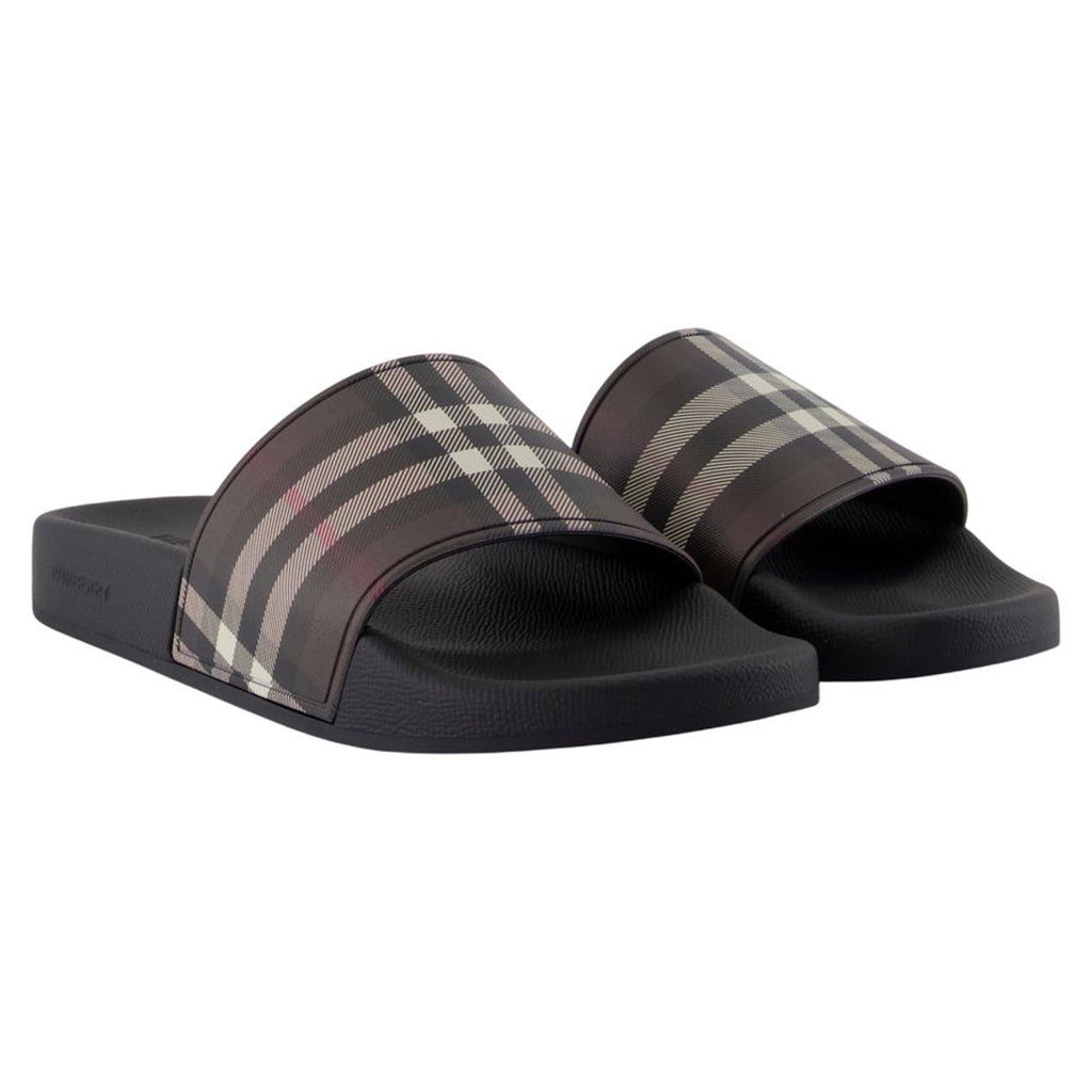 Furley Large Check Sandals - Burberry - Synthetic - Brown