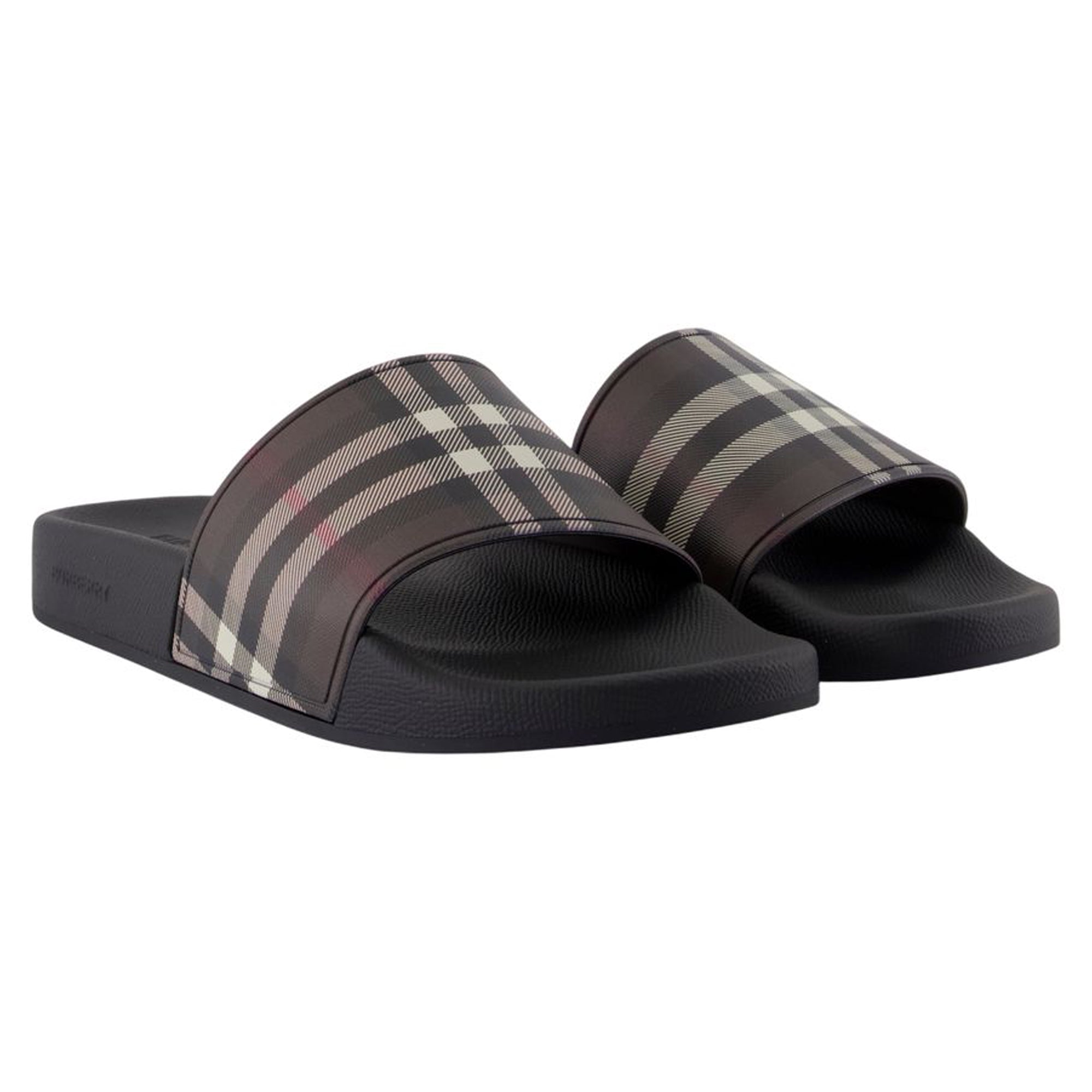Furley Large Check Sandals - Burberry - Synthetic - Brown