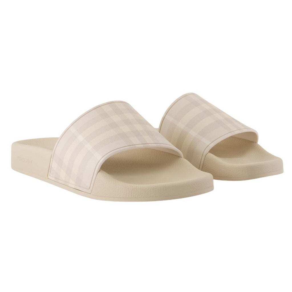 Furley Large Check Sandals - Burberry - Synthetic - Beige