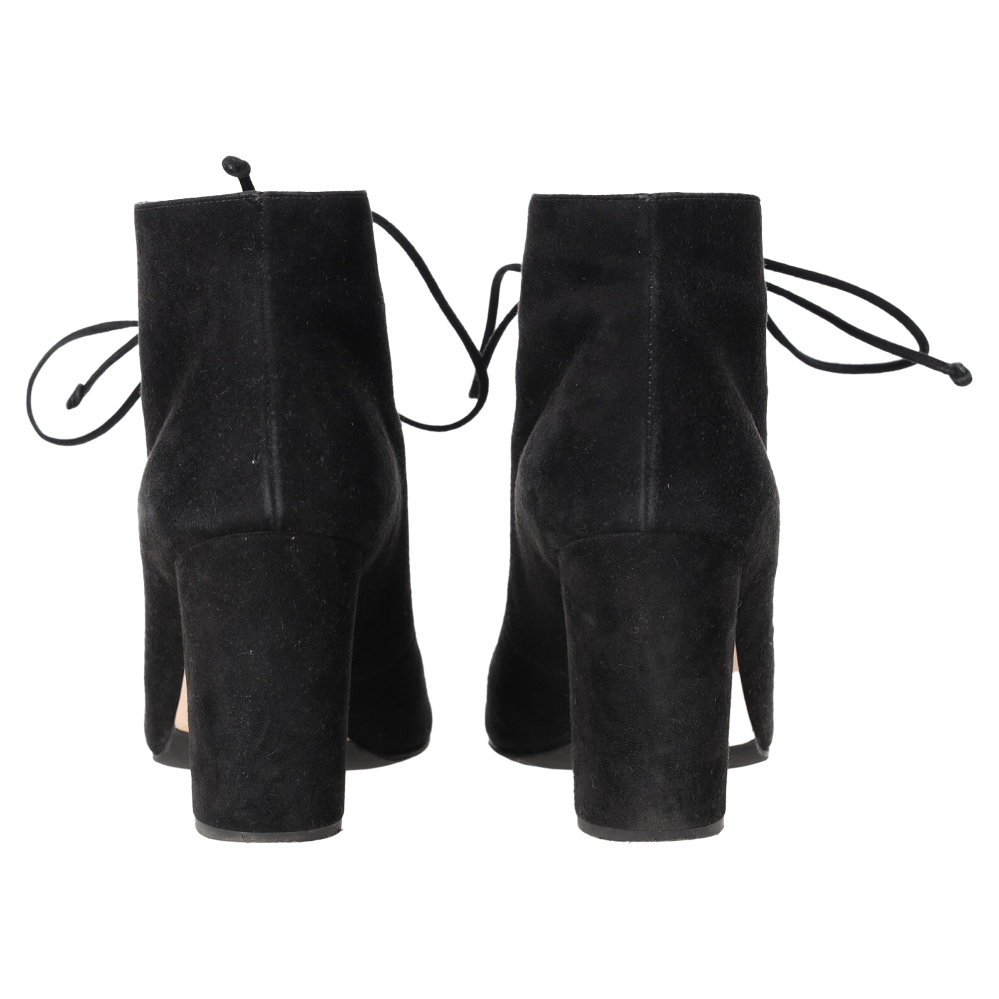 Women's Miu Miu Lace Up Ankle Boots in Black Suede
