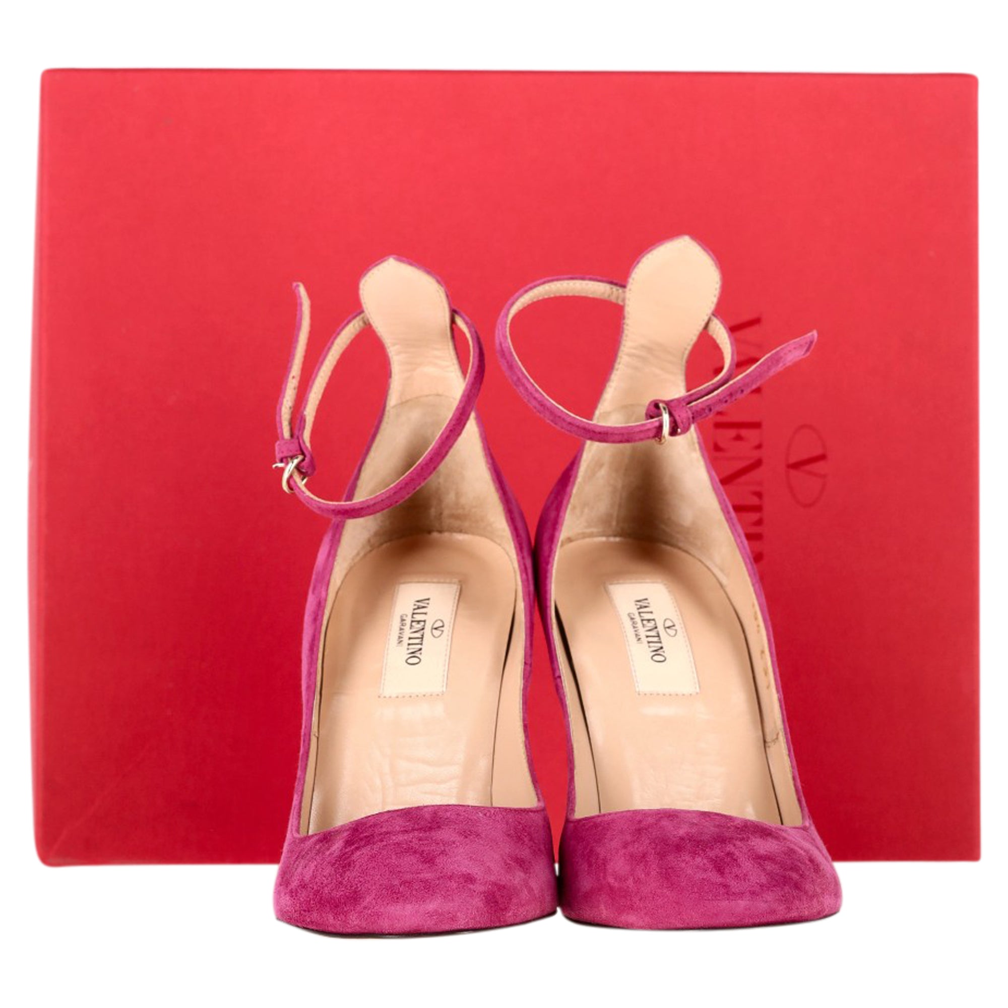Valentino Tan-go Pumps In Pink Suede