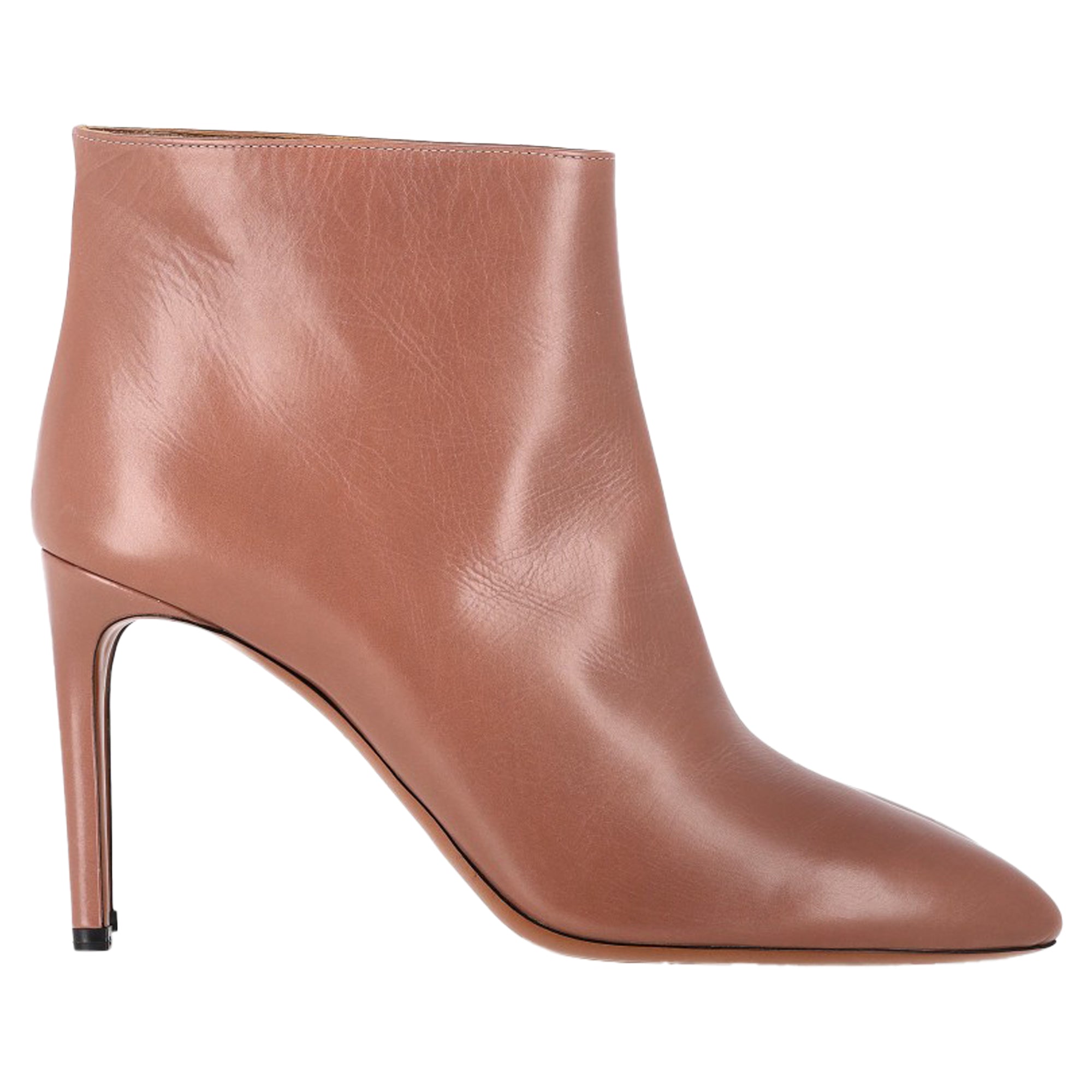 Alaia Pointed Ankle Boots in Brown Leather