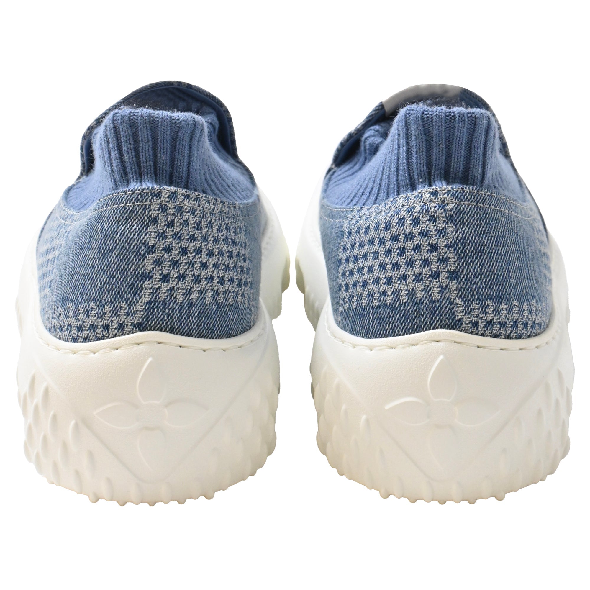 Men's Louis Vuitton LV Space Lander Slip On Sneakers in Blue Denim