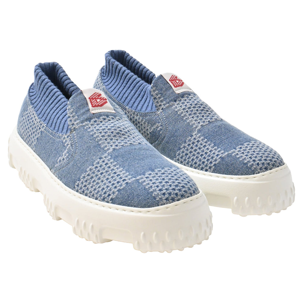 Men's Louis Vuitton LV Space Lander Slip On Sneakers in Blue Denim