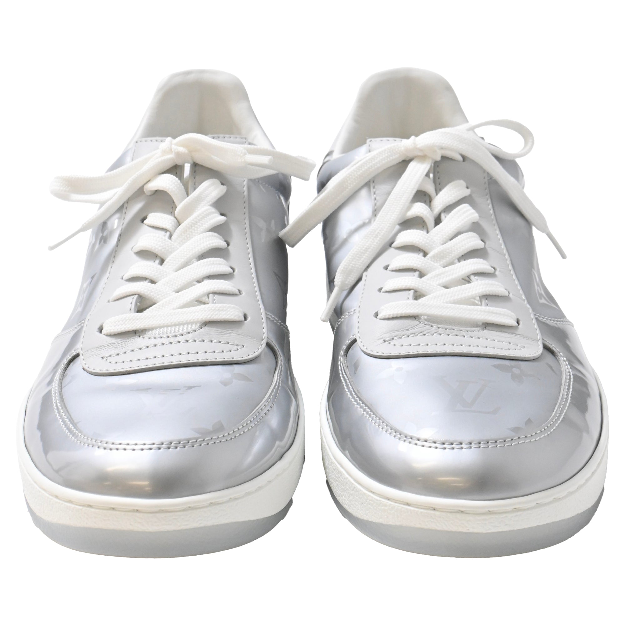 Louis Vuitton Rivoli Monogram Trainers in Silver Leather