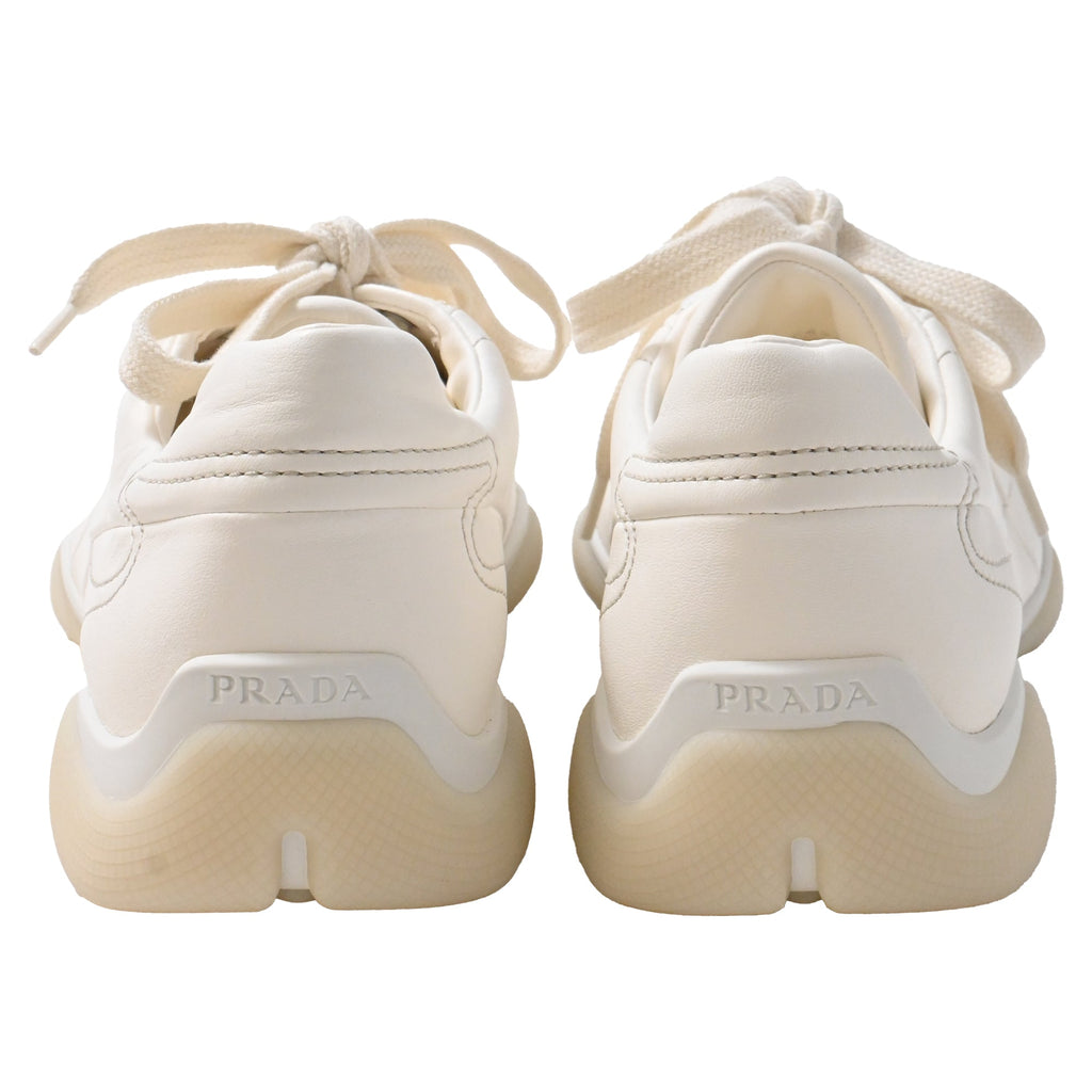 Prada Sneakers in Ivory Nappa Leather