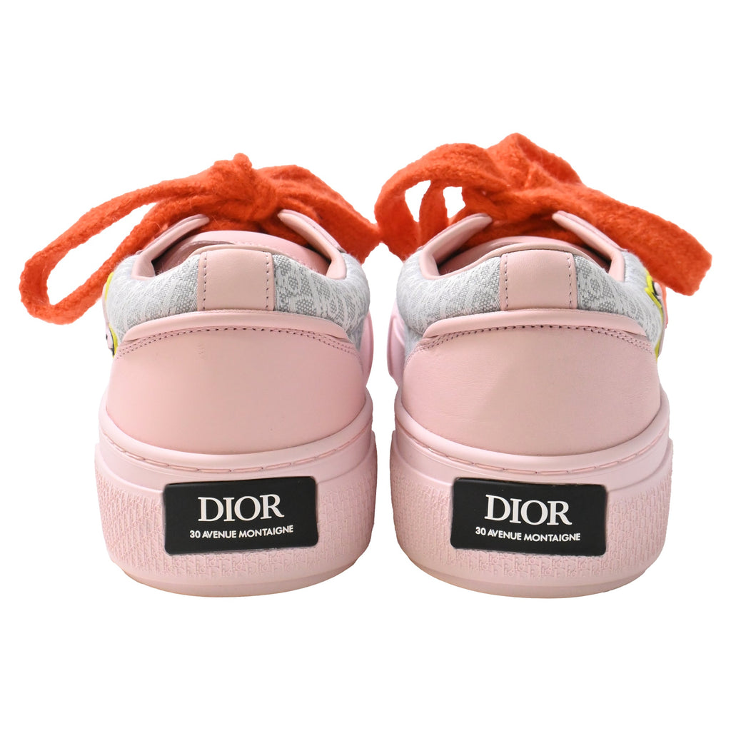 Dior x Kaws B33 Spin Sneakers in Pink Leather