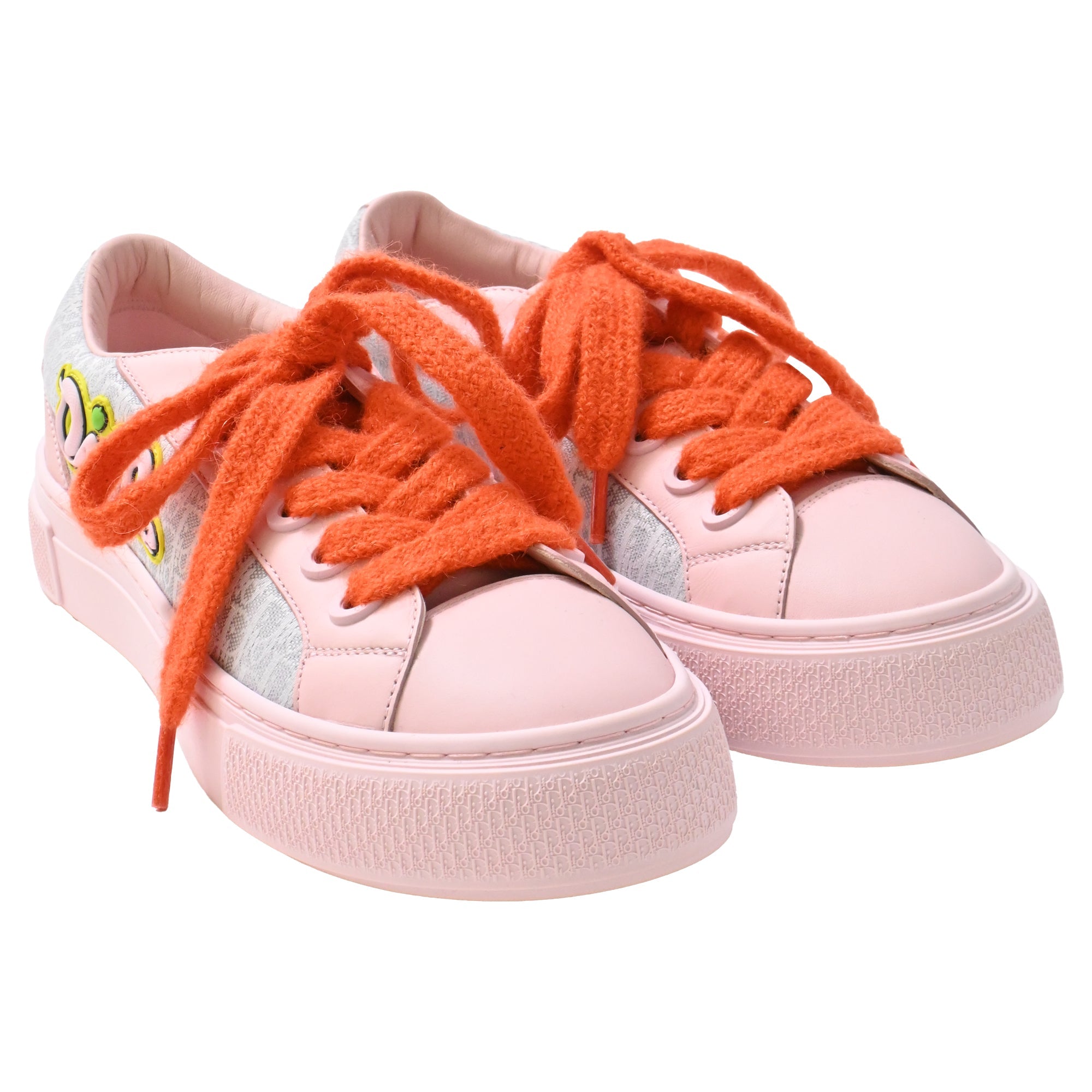 Dior x Kaws B33 Spin Sneakers in Pink Leather