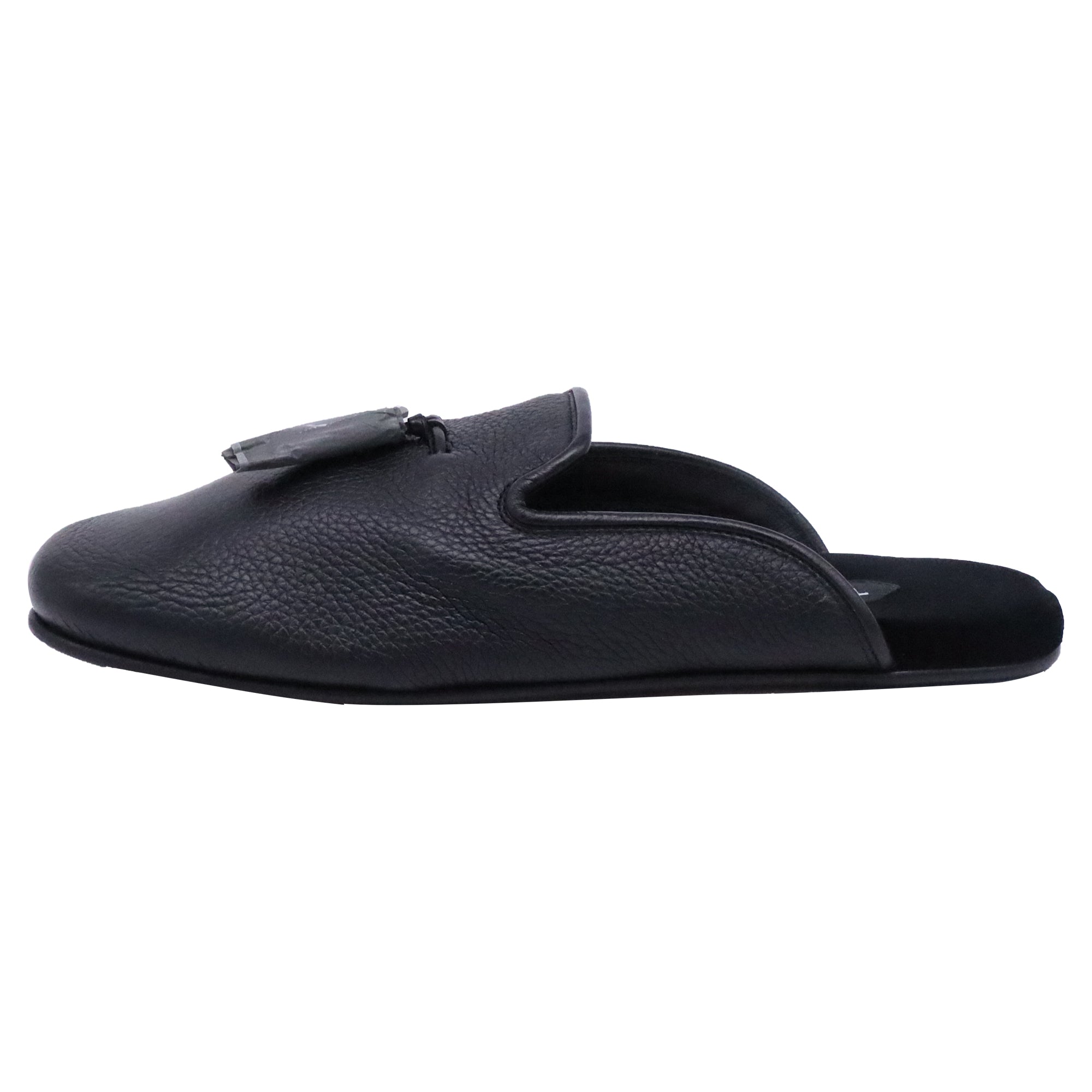 Tom Ford Winston Tassel-Embellished Mules in Black Leather