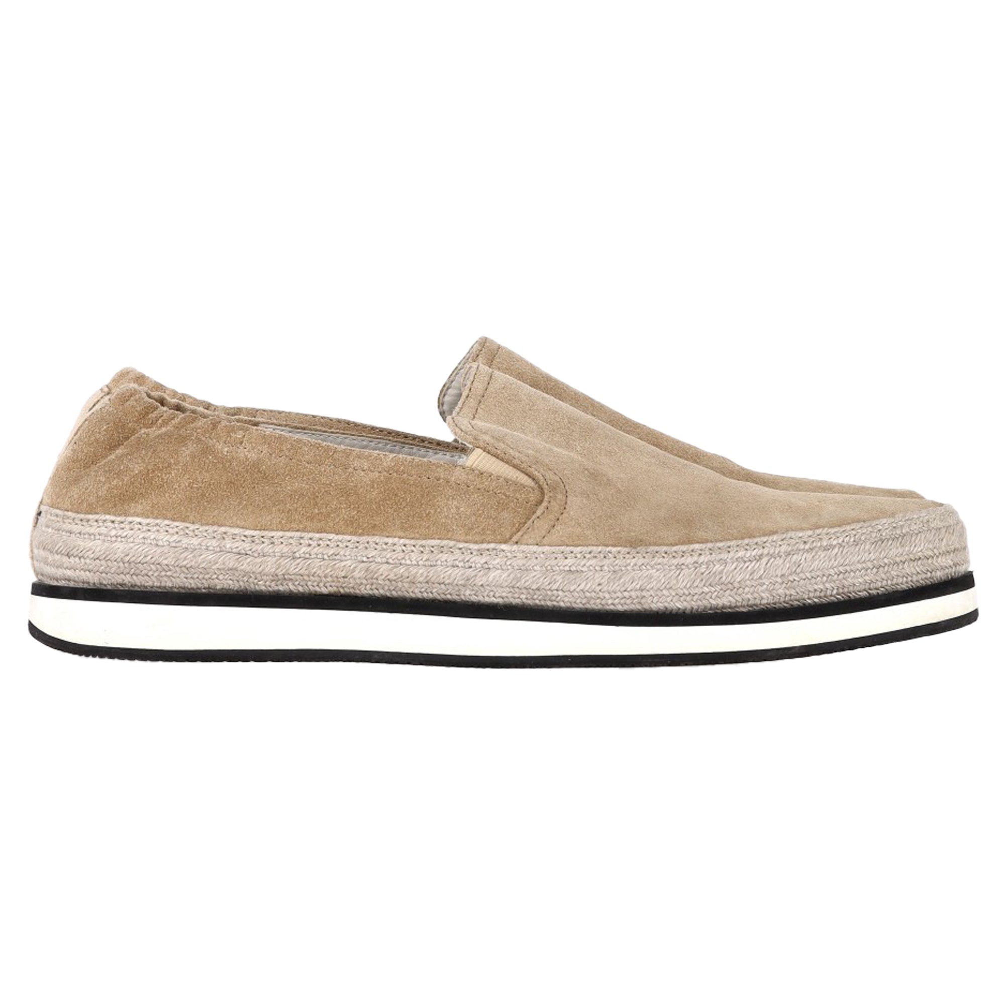 Women's Prada Sport Espadrille Slip On Sneakers in Beige Suede