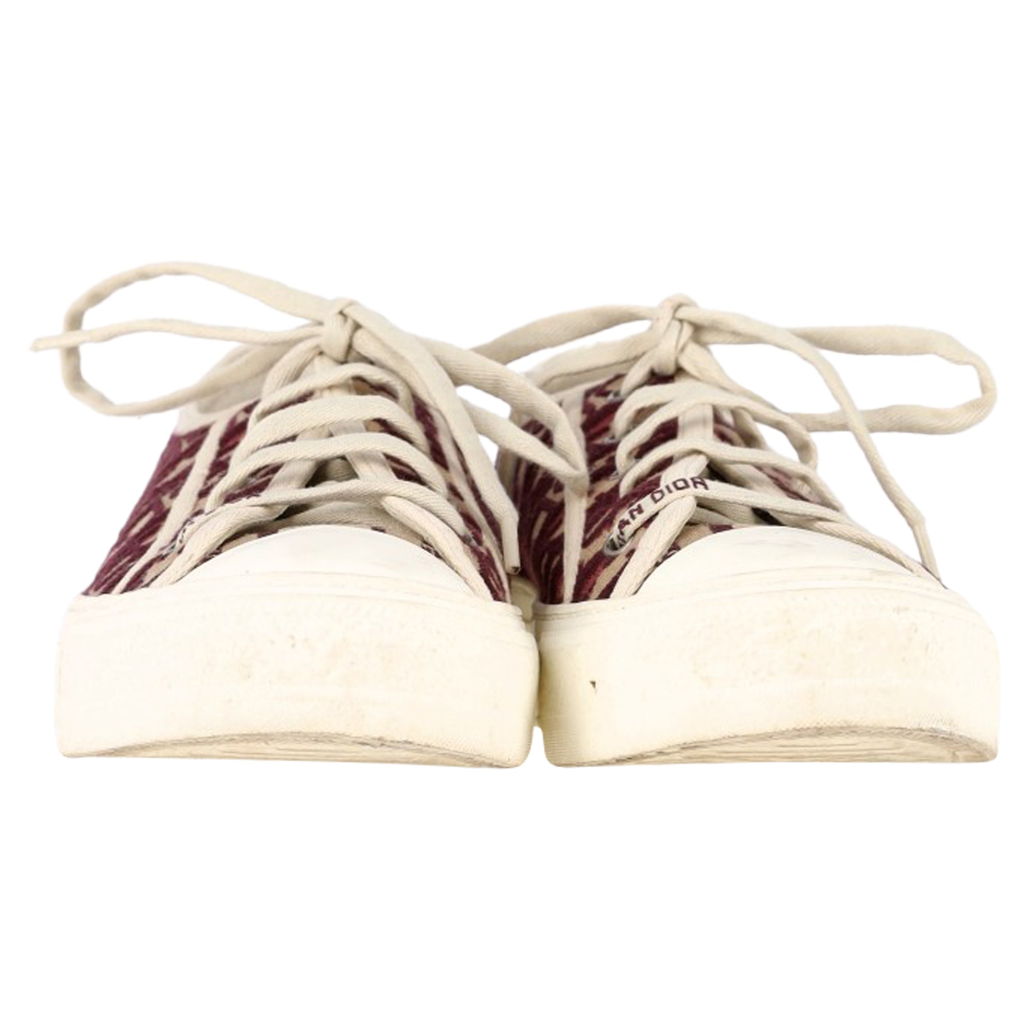Dior Oblique Walk'n'Dior Low Top Sneakers in Red Canvas