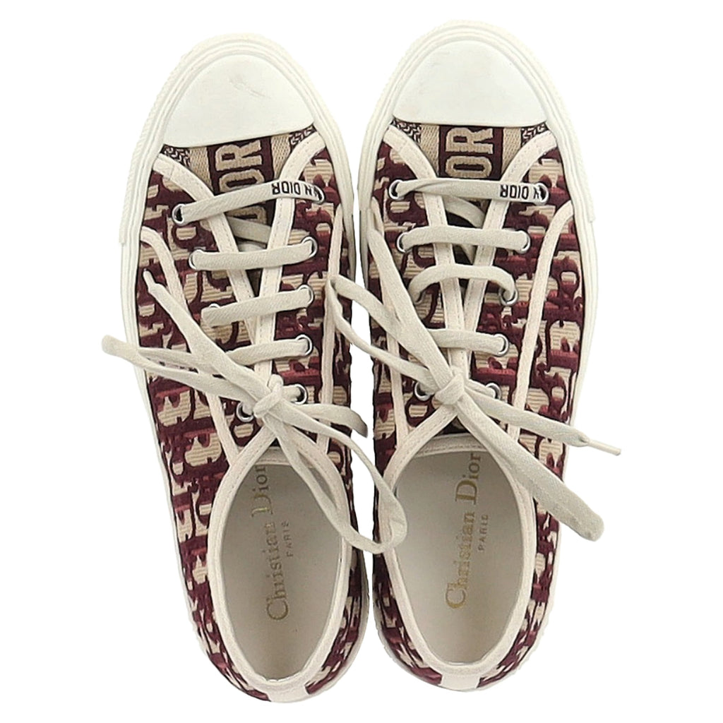 Dior Oblique Walk'n'Dior Low Top Sneakers in Red Canvas