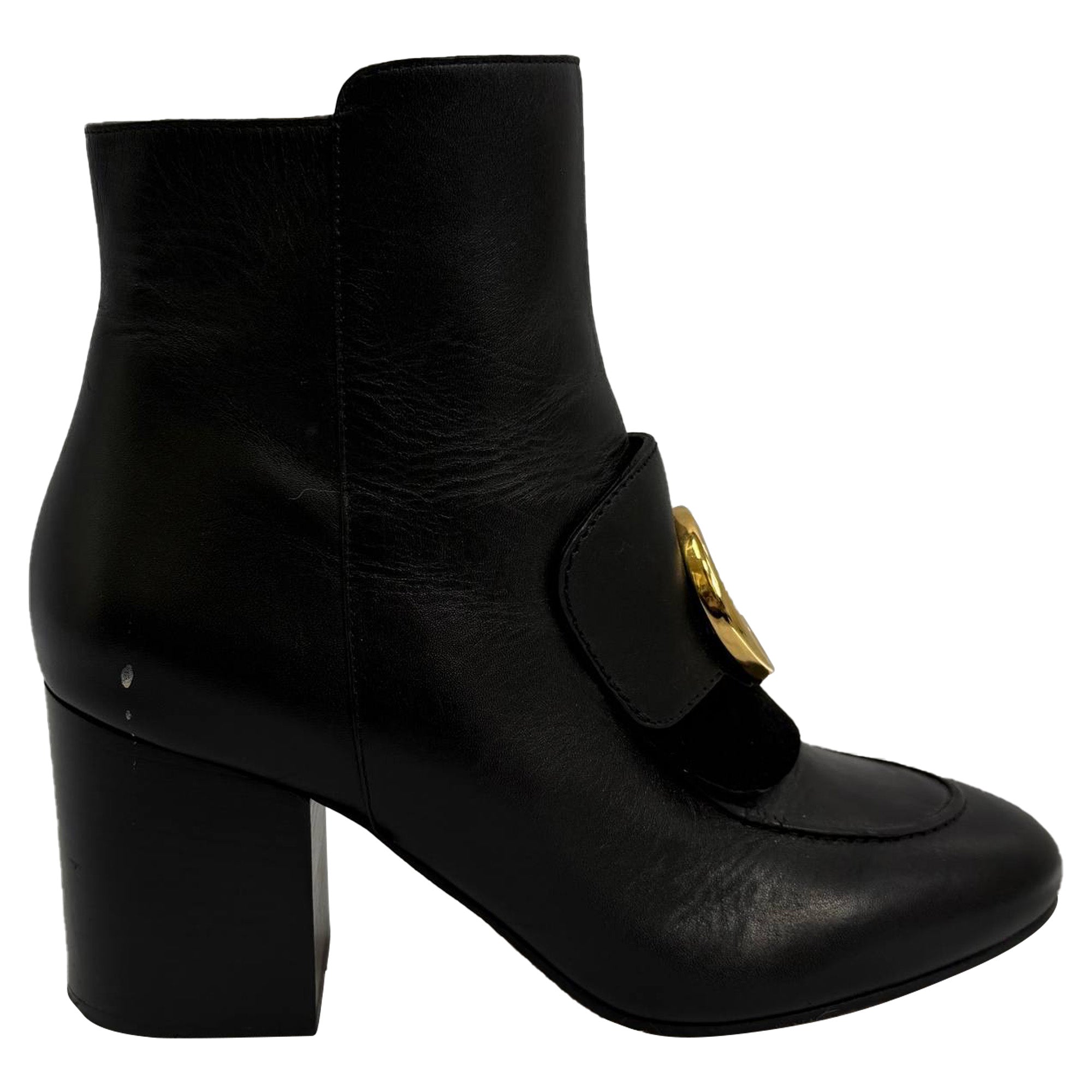 Chloé C Ankle Boots in Black Leather
