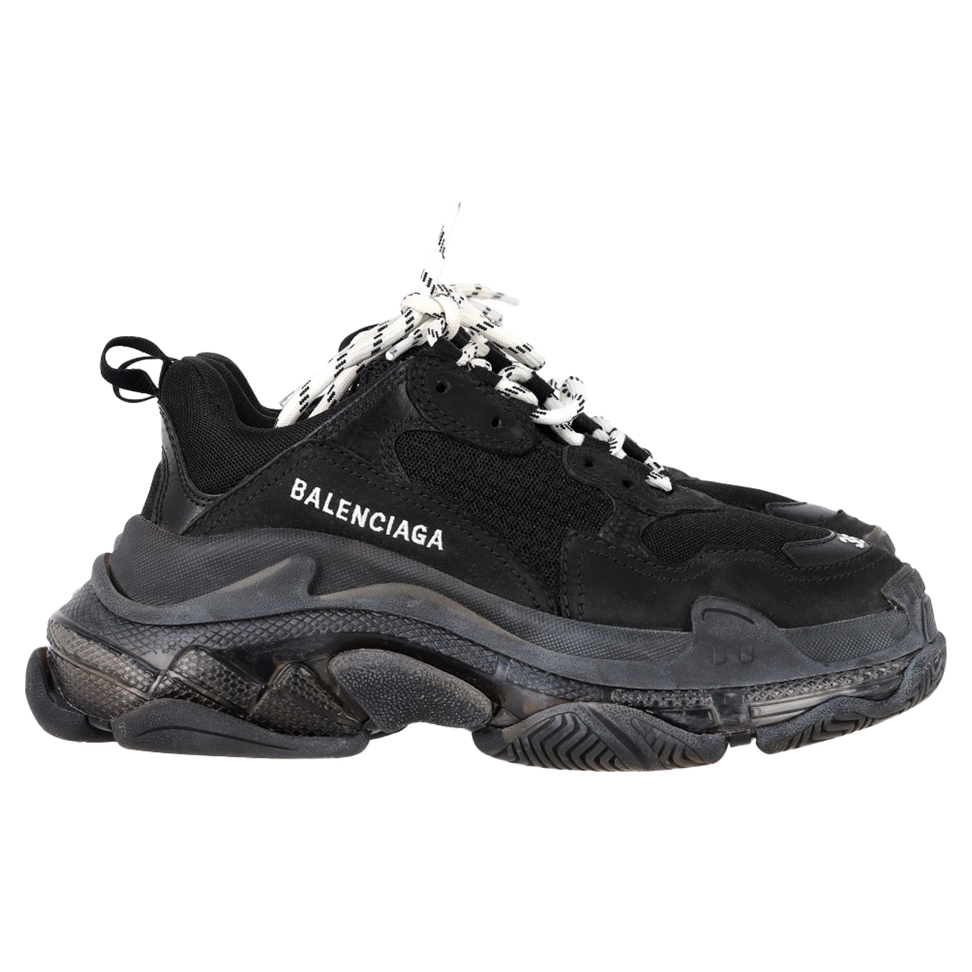 Women's Balenciaga Triple S Sneakers in Black Polyester