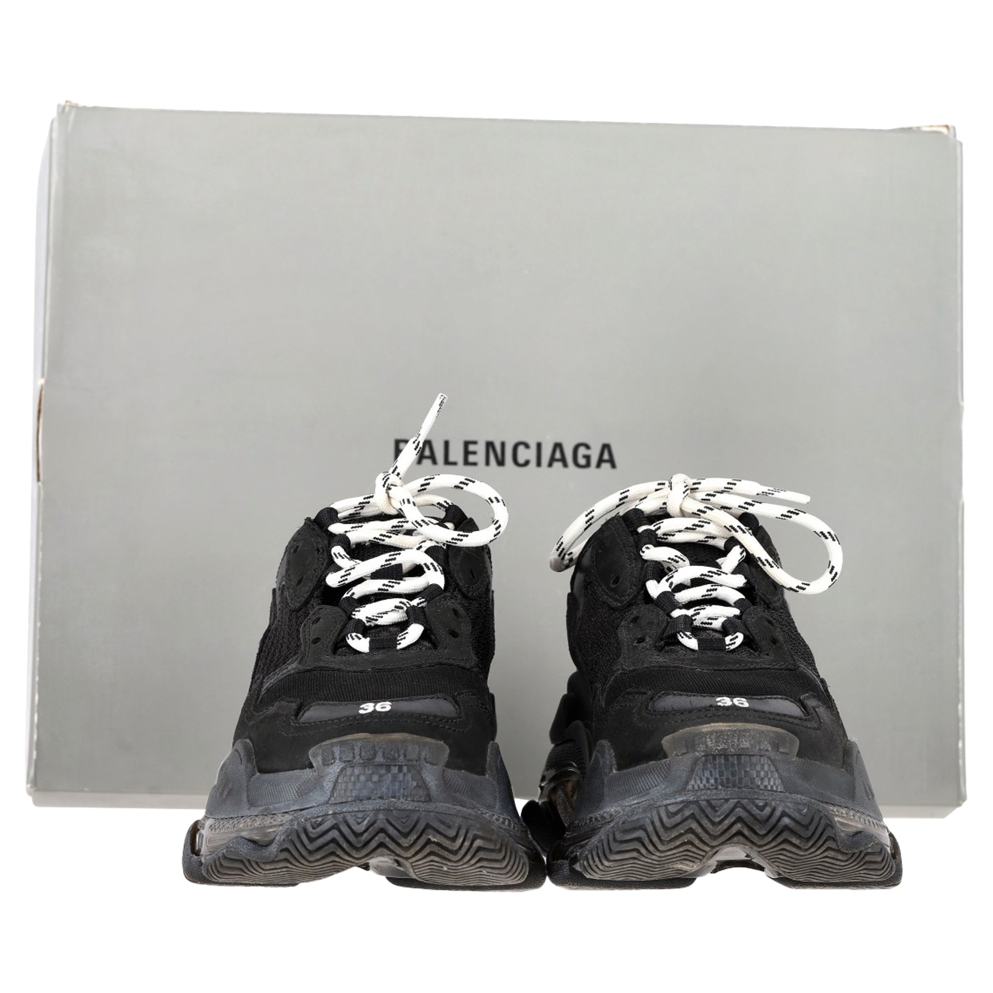 Women's Balenciaga Triple S Sneakers in Black Polyester