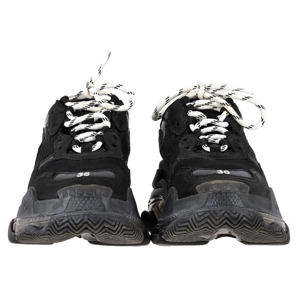Women's Balenciaga Triple S Sneakers in Black Polyester